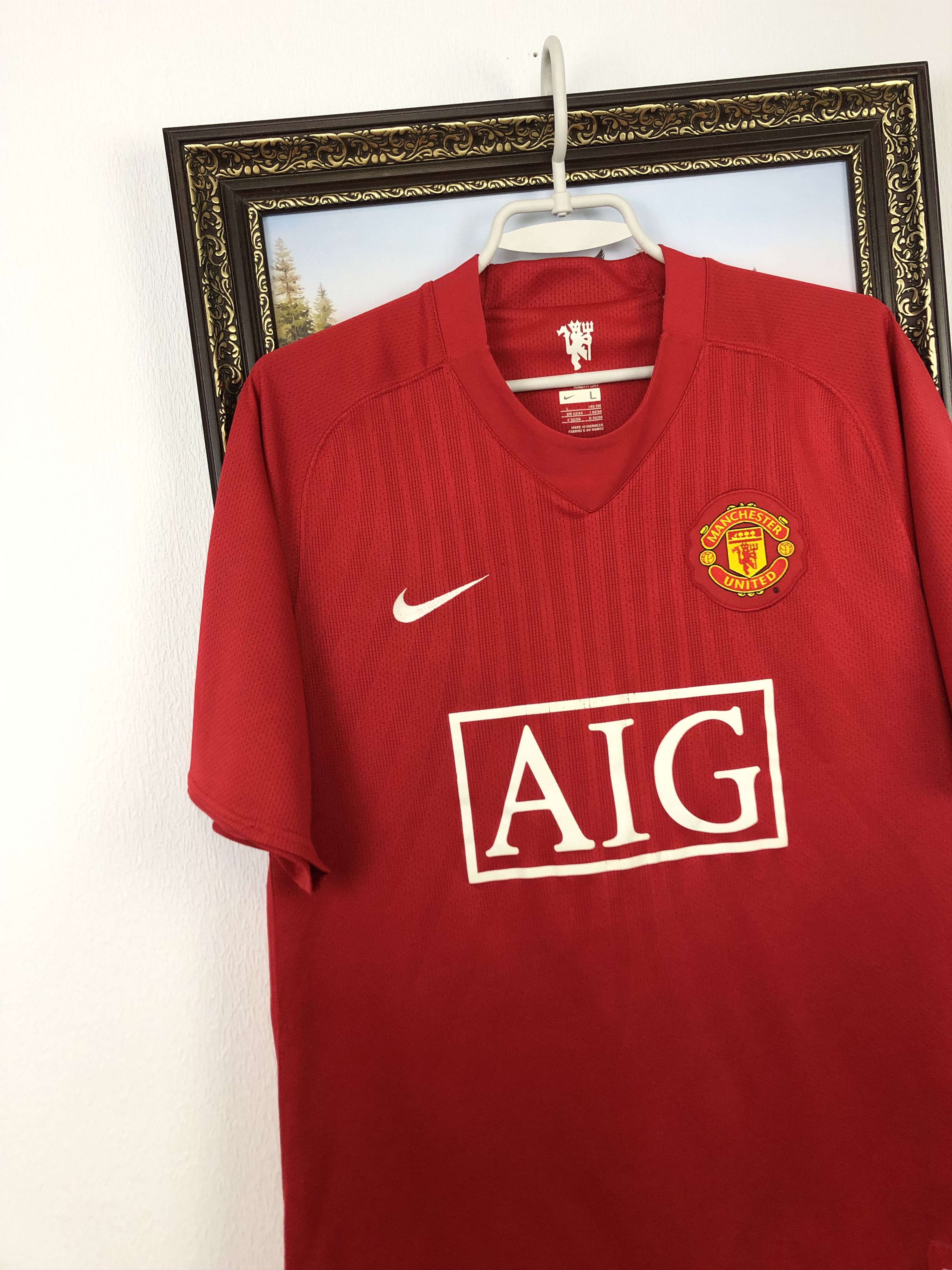 Nike Manchester United football shirt 2007 Soccer Jersey Rare Size US L / EU 52-54 / 3 - 3 Thumbnail