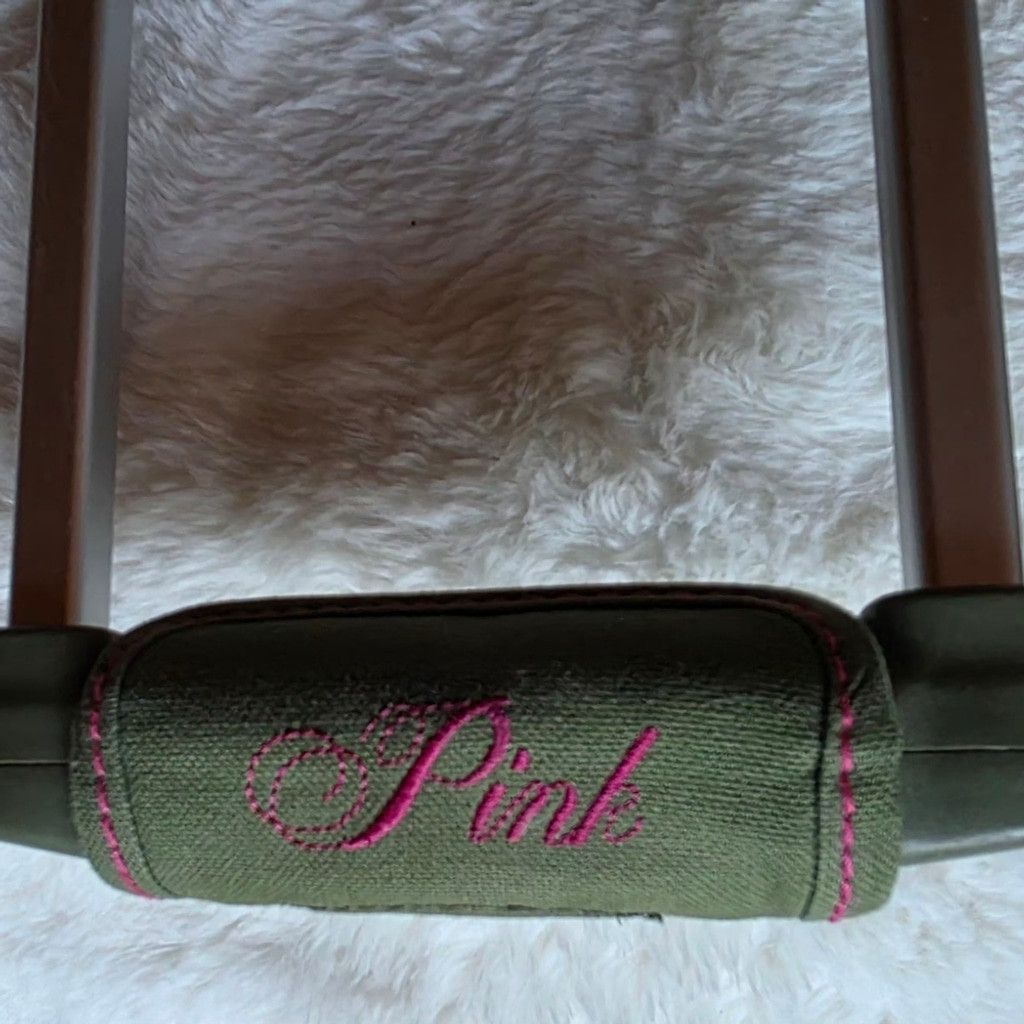 Victoria's Secret ☆RARE☆ PINK Olive Green and Pink Graphic Weekend Duffel Size ONE SIZE - 7 Thumbnail