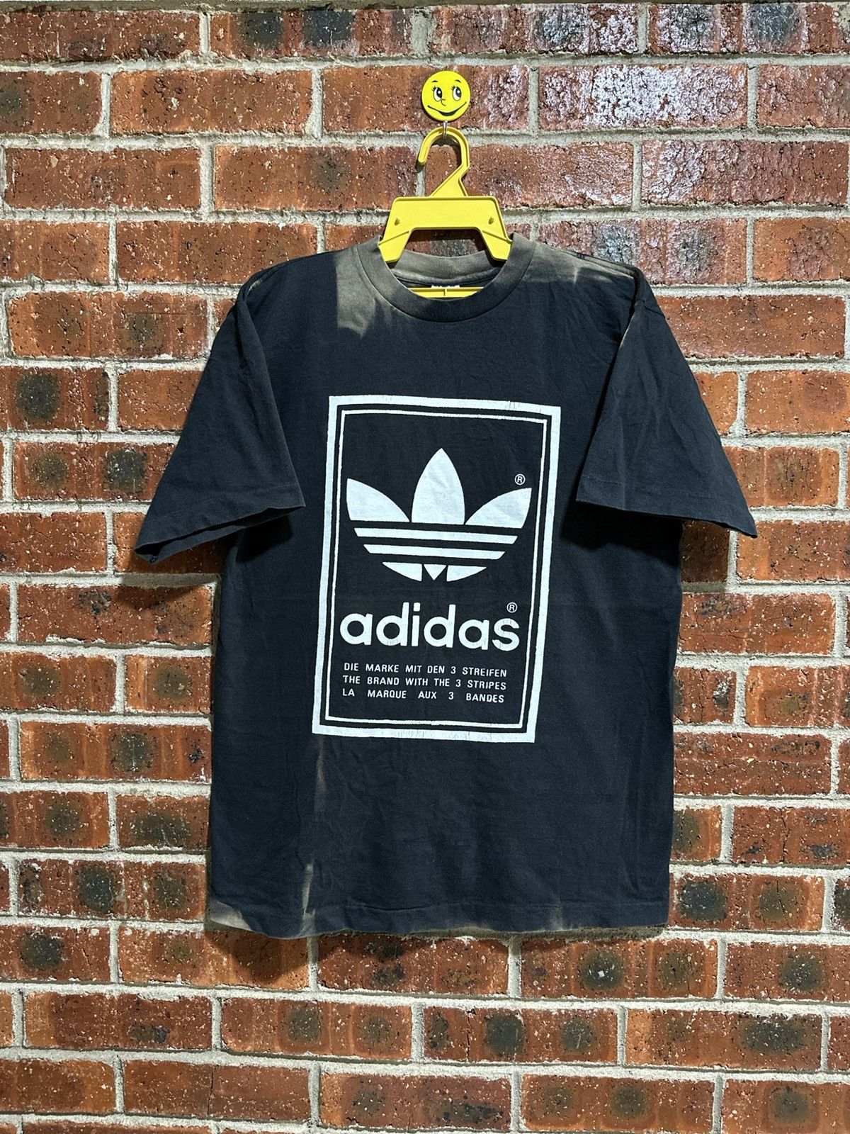 Adidas Thrashed Vintage 90s Adidas Big Logo Sun Faded Tee Size US M / EU 48-50 / 2 - 1 Thumbnail