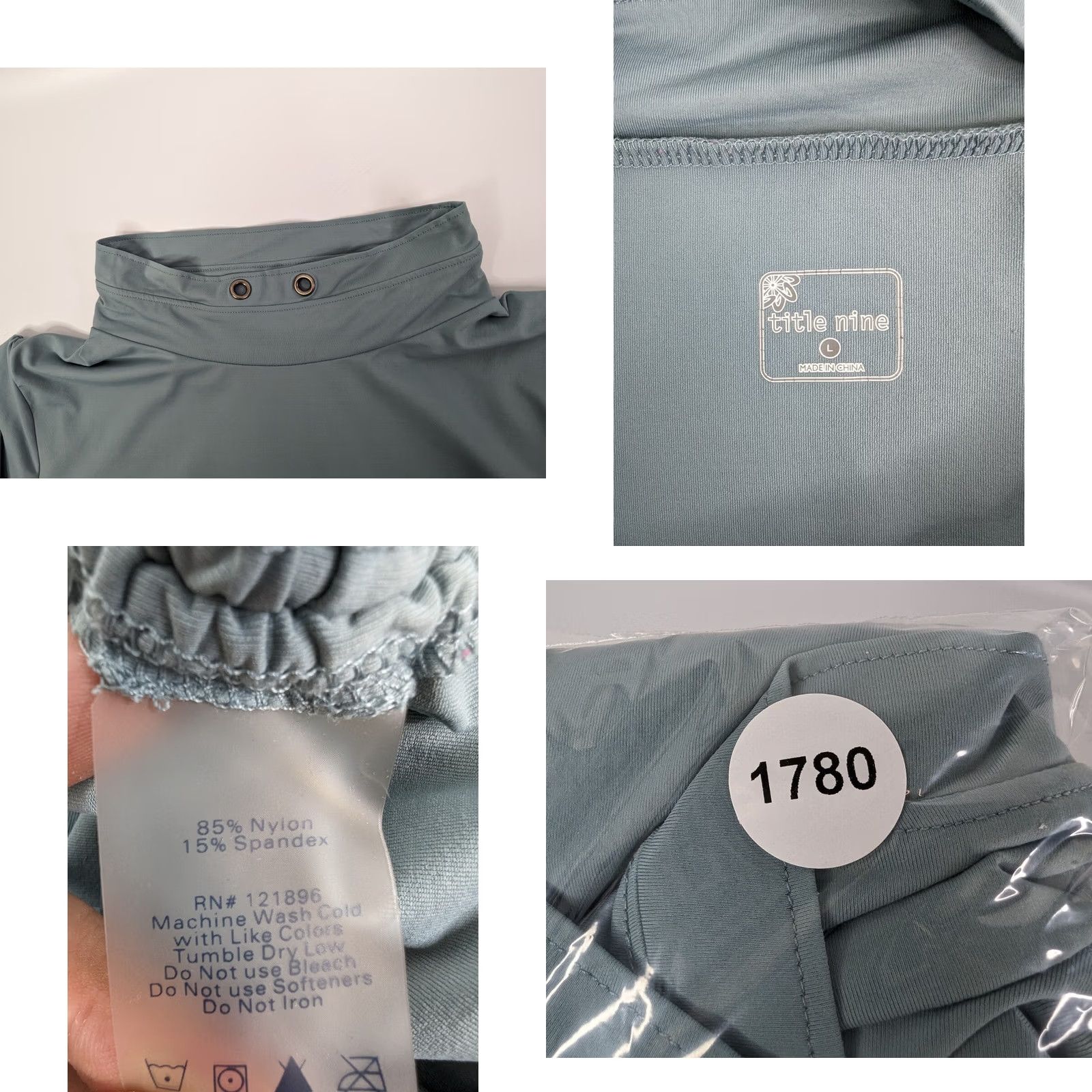 Vintage Title Nine Slate Blue Super Soft Funnel Neck Cinch Side Pull Over Top L Size L / US 10 / IT 46 - 8 Thumbnail