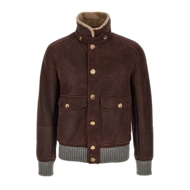 Brunello Cucinelli BRUNELLO CUCINELLI $11800 Purple Shearling Aviator Jacket Ne Size US S / EU 44-46 / 1 - 1 Thumbnail