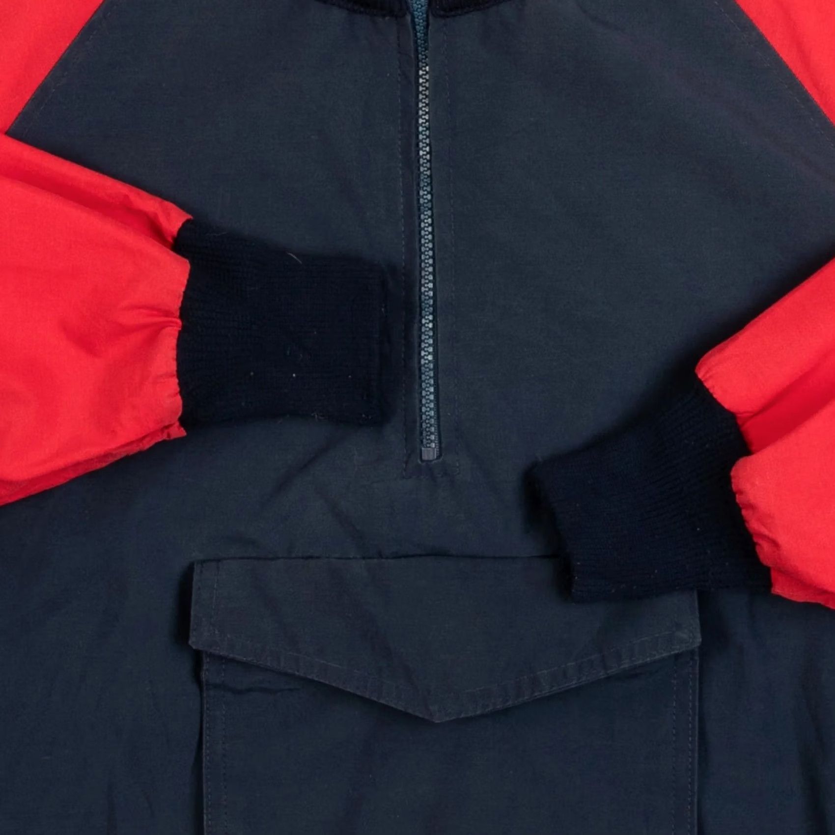 X-LARGE Vintage Men's 1980s Raglan Half Zip Jacket X-Large Navy Blue Windbreaker Jacket Size US XL / EU 56 / 4 - 6 Thumbnail
