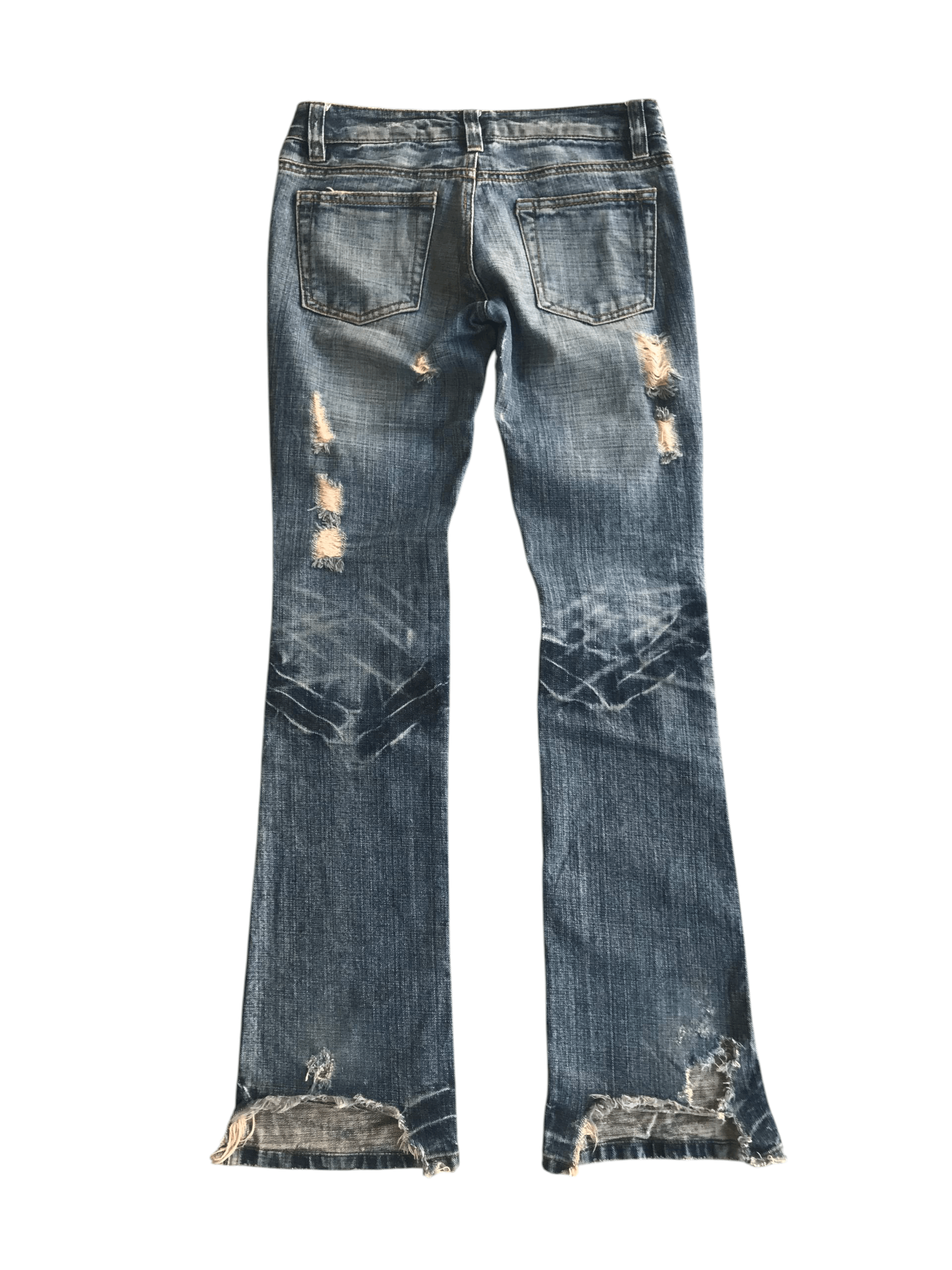If Six Was Nine × Le Grande Bleu (L.G.B.) × Lip Service Lip Service Distressed Flared Denim Size US 30 / EU 46 - 2 Thumbnail