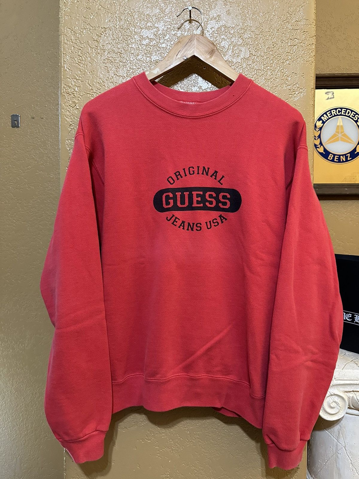 Guess × Vintage 📌 Vintage Faded 90s Guess Jeans Sweatshirt Size US S / EU 44-46 / 1 - 1 Thumbnail
