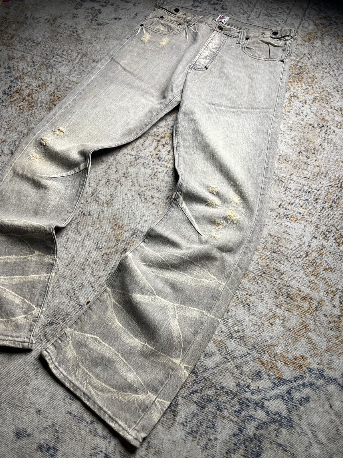 Tornado Mart PRPS Distressed Clawmark Flared Jeans Size US 32 / EU 48 - 3 Thumbnail