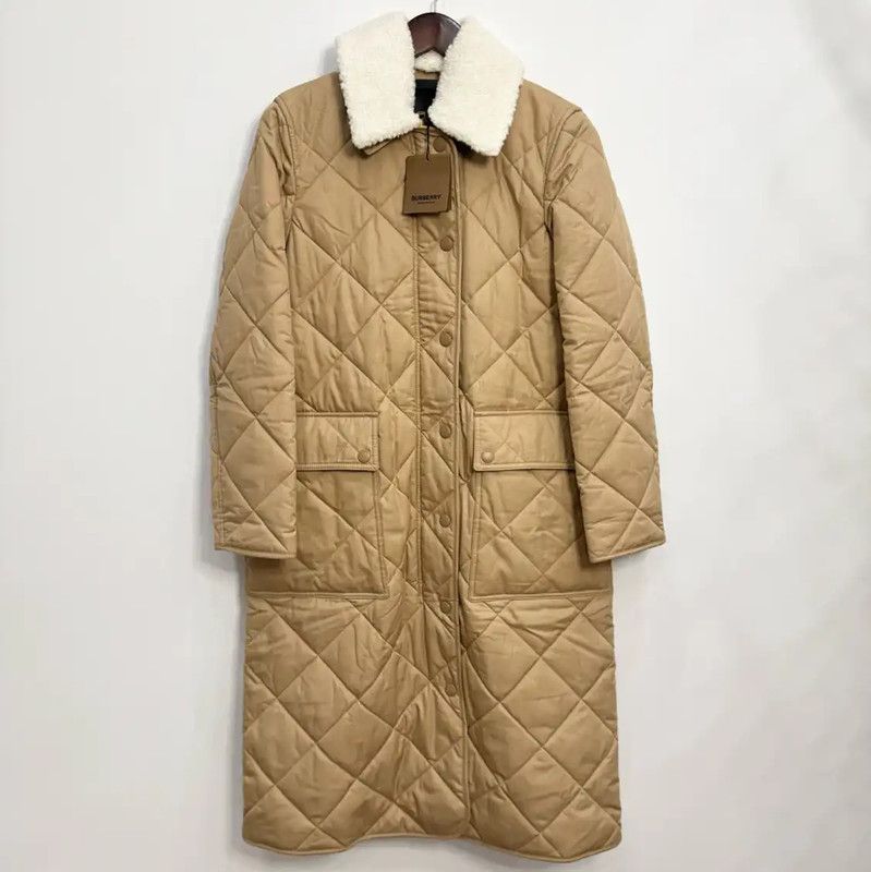 Burberry Long Khaki Cotton Coat for Women