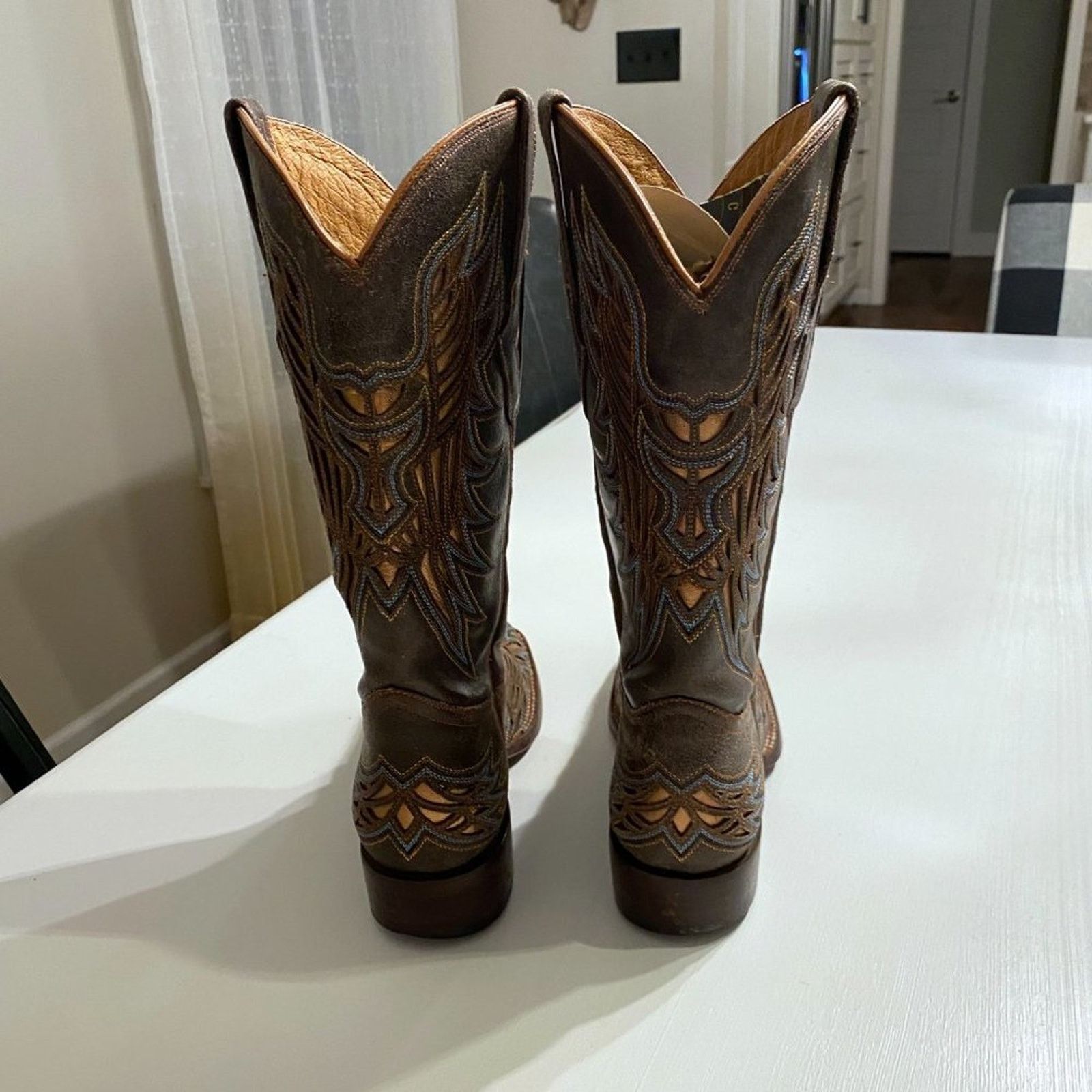 Lucchese Lucchese Brown Leather Embroidered Boots Women's Sz 7 B Size US 7 / IT 37 - 6 Thumbnail