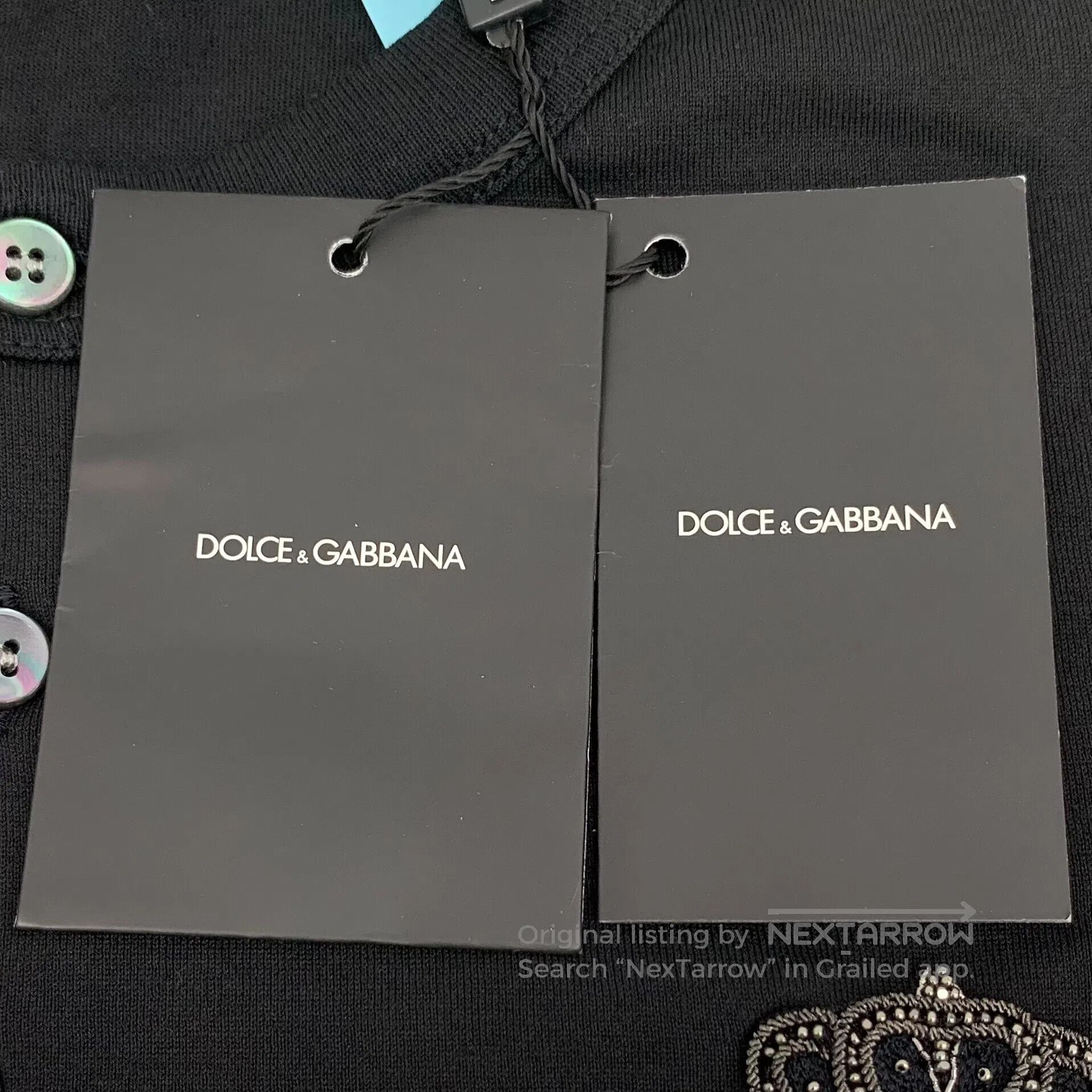 Dolce & Gabbana Dolce Gabbana Black cotton round neck long-sleeved T-shirt Size US L / EU 52-54 / 3 - 7 Thumbnail