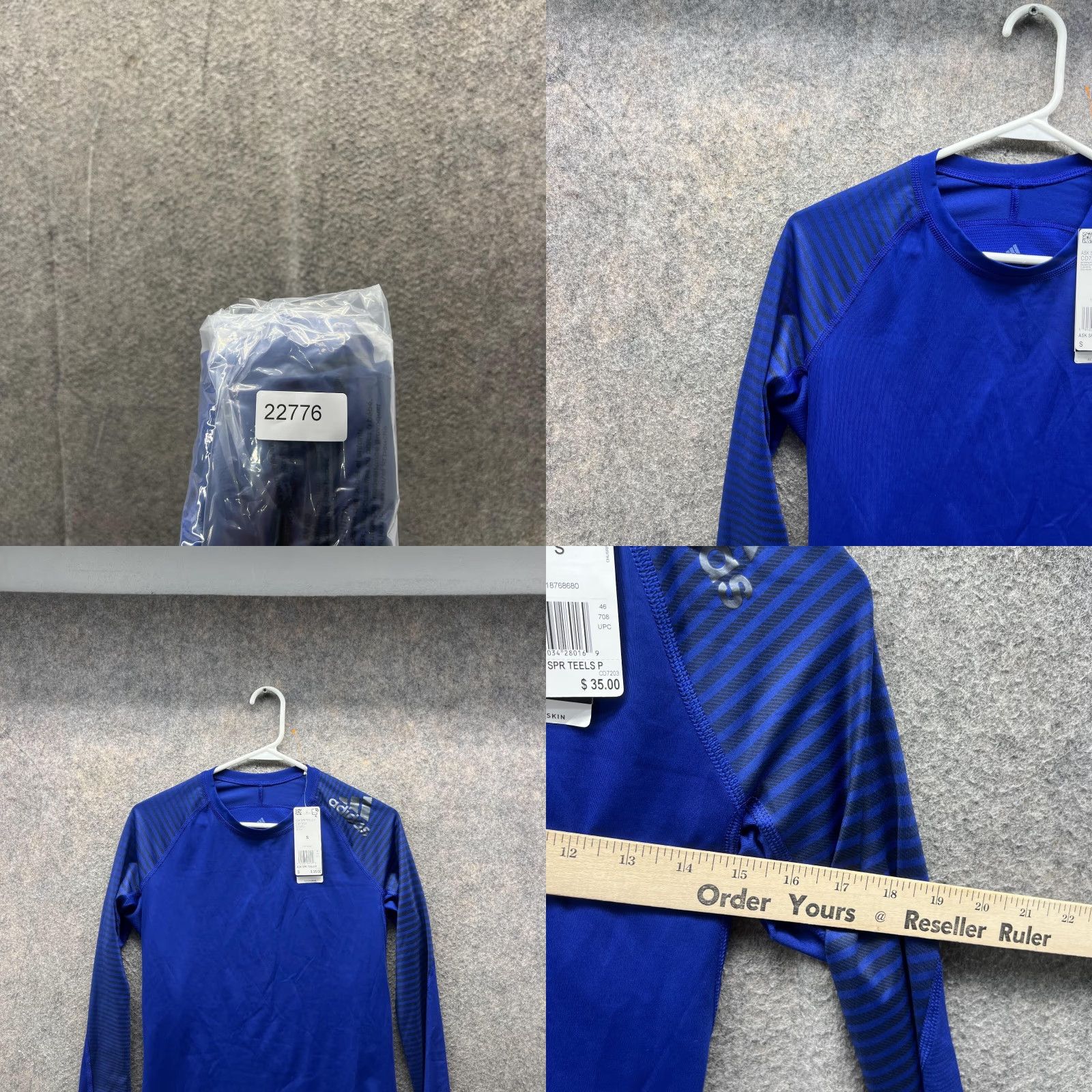 Adidas Adidas Sweatshirt Men Small Blue Techfit Compression Clima Cool Teels CD7203 Size US S / EU 44-46 / 1 - 8 Thumbnail