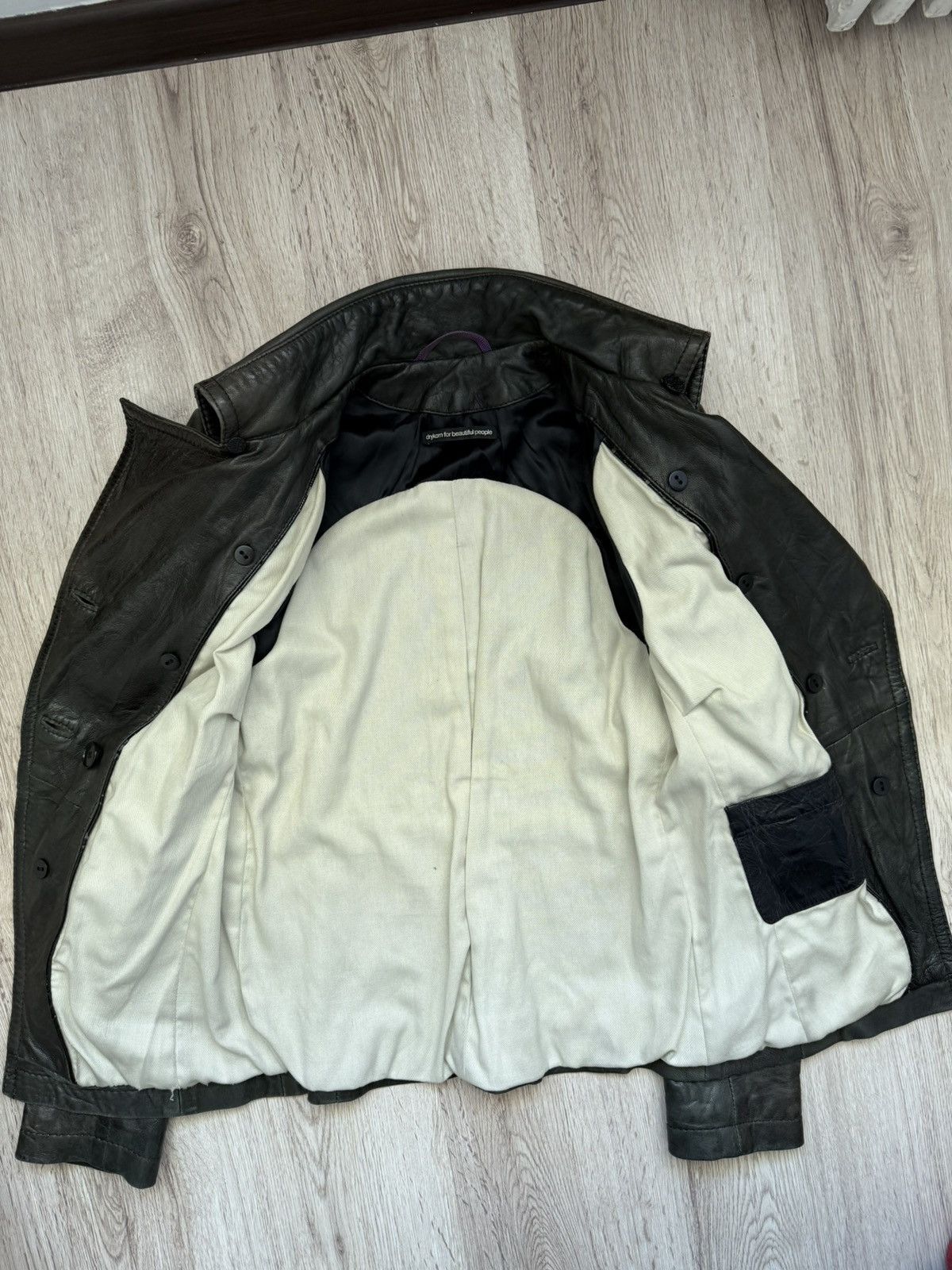 DRYKORN Drykorn NAKY Leather Jacket Ws Size 2 Green Double Breasted Size S / US 4 / IT 40 - 19 Thumbnail