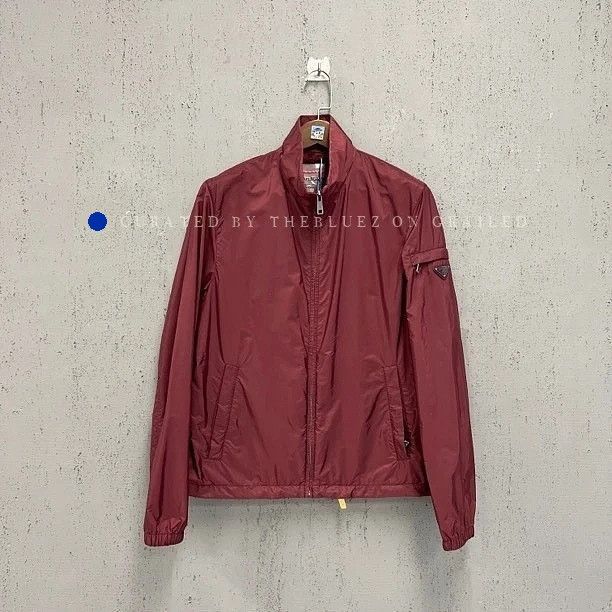 Prada Red Zip Up Lightweight Jacket Size M Size US M / EU 48-50 / 2 - 1 Thumbnail