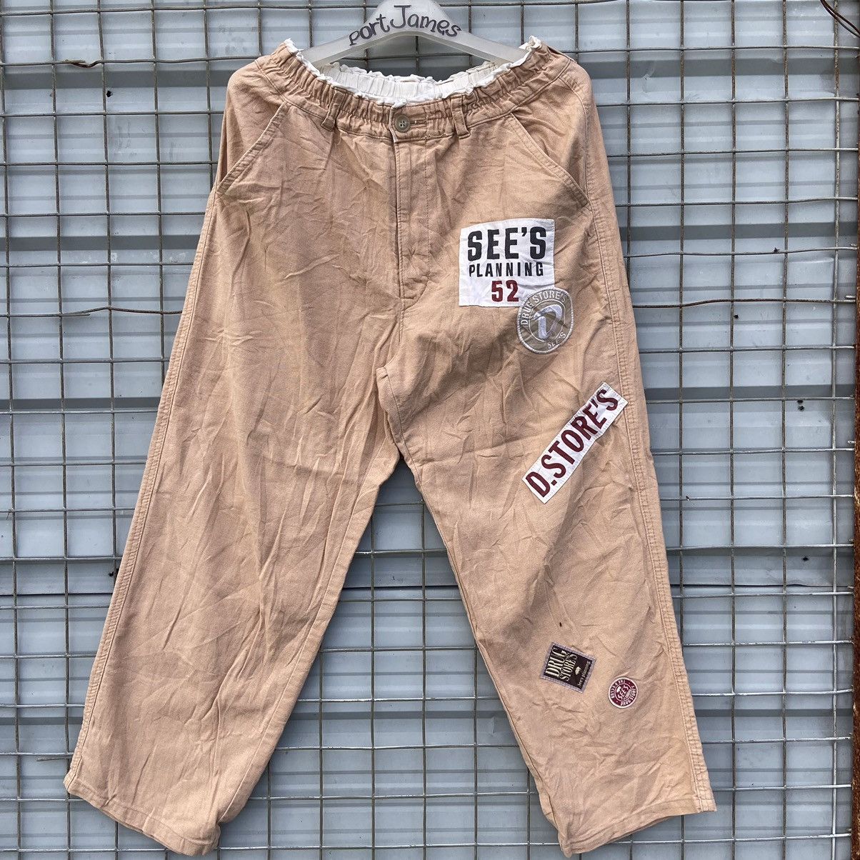 image of Vintage Drug Store’S Patches Label Design Lazy Pant in Cream, Men's (Size 30)