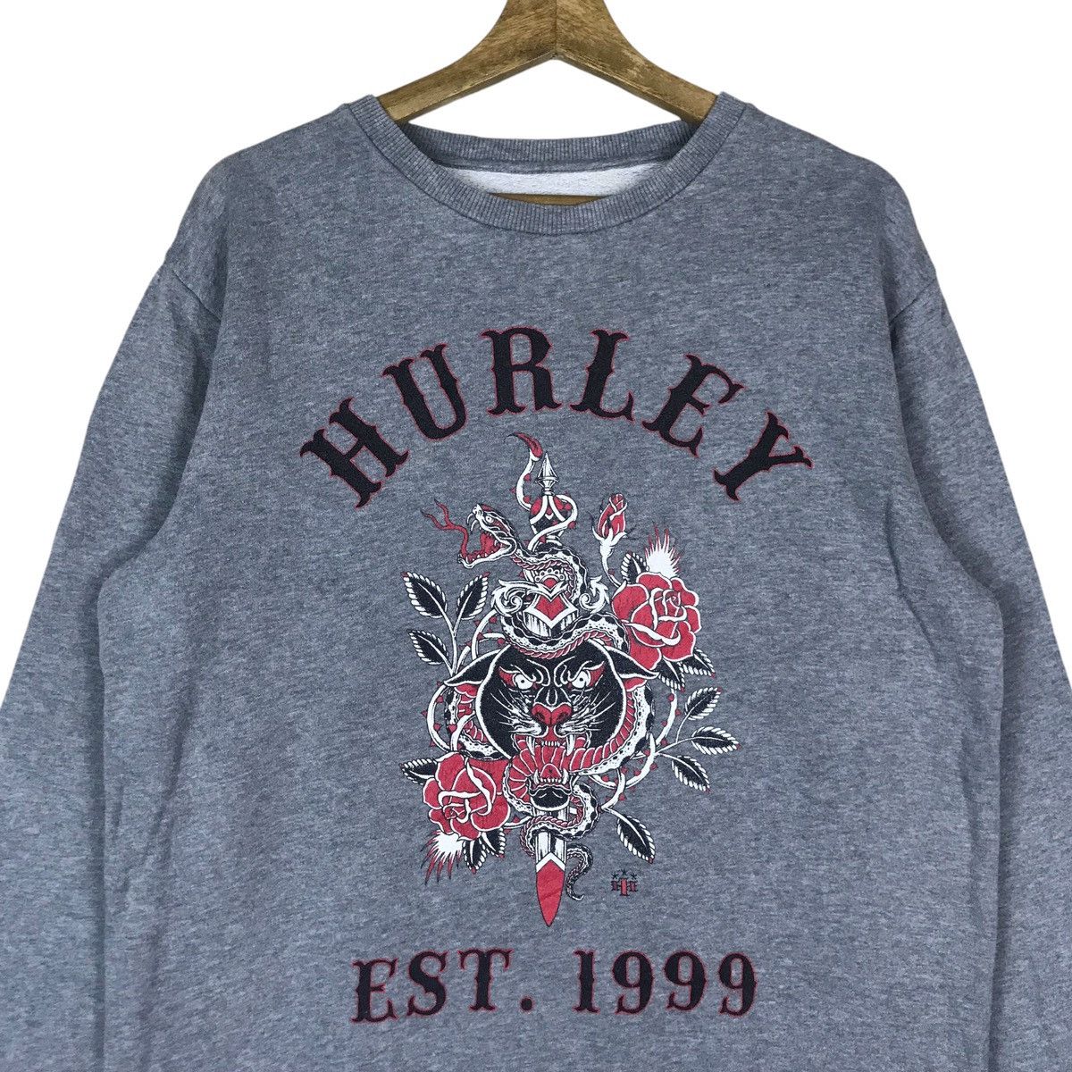 Hurley Vintage Hurley Pullover Jumper Sweatshirt Size US L / EU 52-54 / 3 - 2 Thumbnail