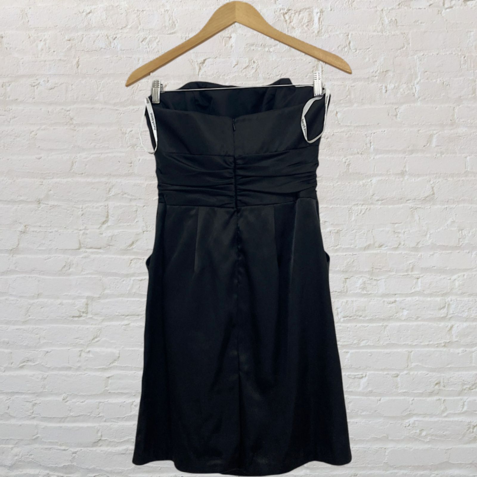 Other David's Bridal Black Satin Strapless Dress - Size 8 Size M / US 6-8 / IT 42-44 - 3 Thumbnail