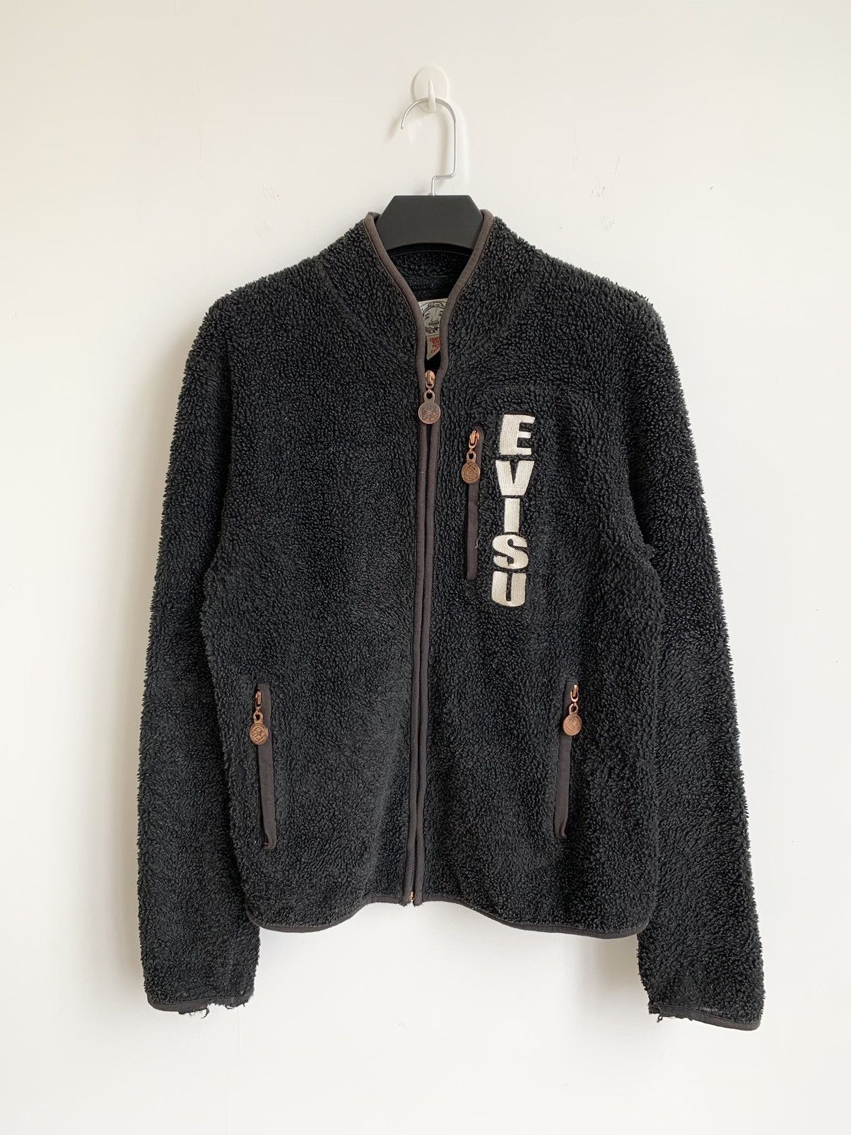 Evisu Evisu Big Logo Distressed Fleece Sweater Size M / US 6-8 / IT 42-44 - 2 Thumbnail