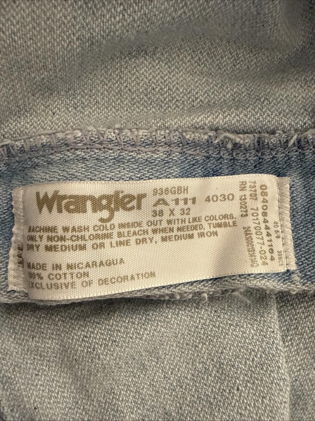 Wrangler Wrangler Mens 38x32 Cowboy Cut 936 Slim Fit Jeans Light Wash Size US 38 / EU 54 - 3 Thumbnail