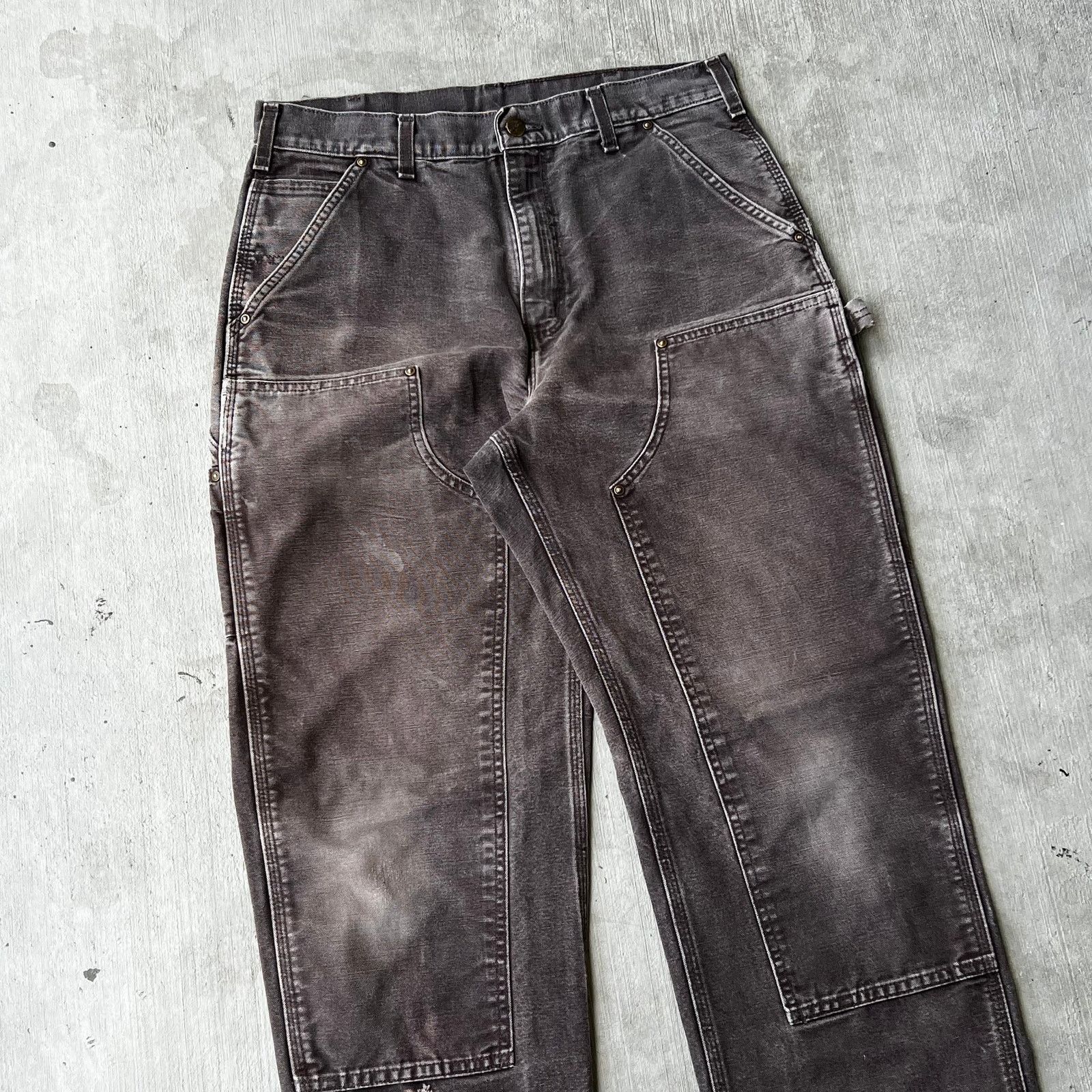 Carhartt × Vintage Carhartt faded brown double knee work wear carpenter pants Size US 32 / EU 48 - 2 Thumbnail