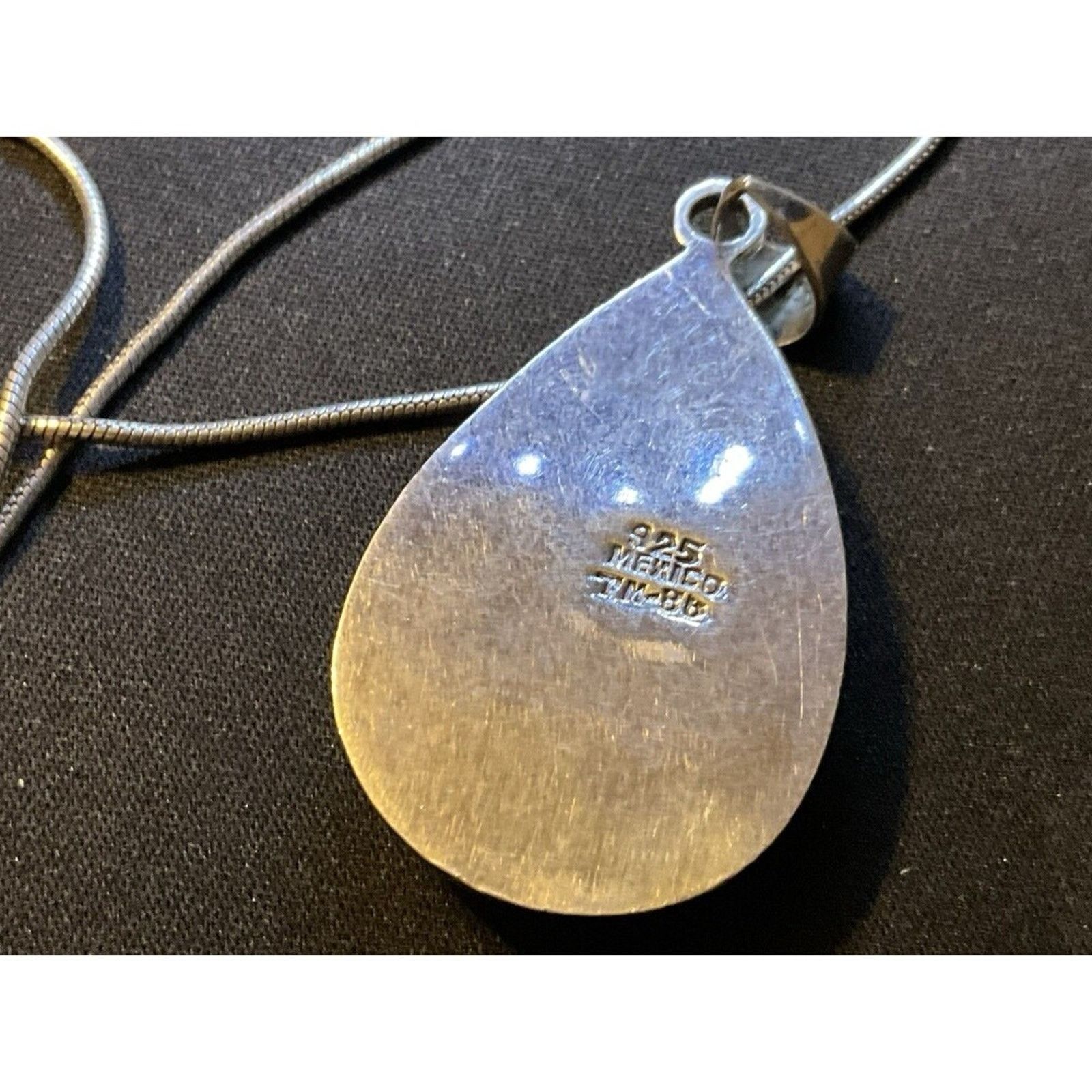 Other 925 Silver Inlay Pendant Mexico Snake Chain 24in 25.7grams Size ONE SIZE - 7 Thumbnail