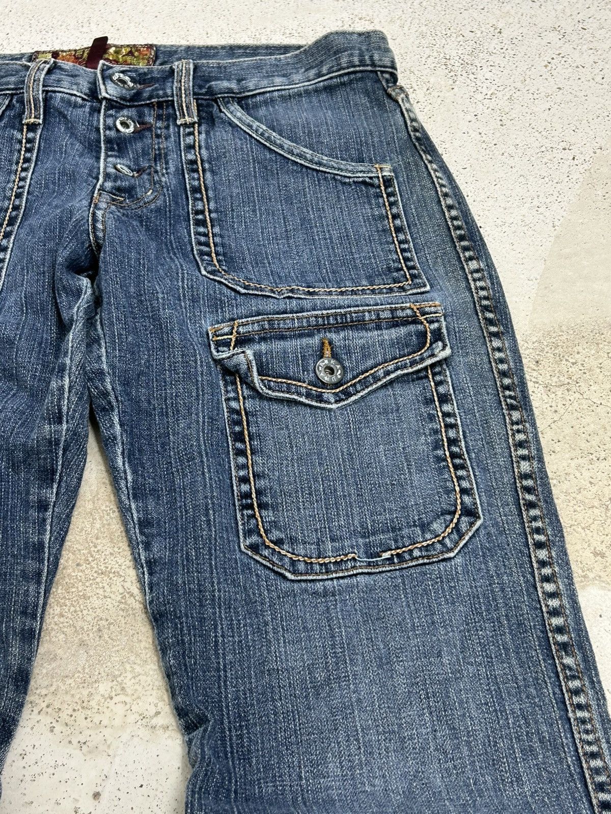 GOSTAR DE FUGA Vintage Puka Flare Carpenter Jean Double Pocket Utility Styl Size US 32 / EU 48 - 4 Thumbnail