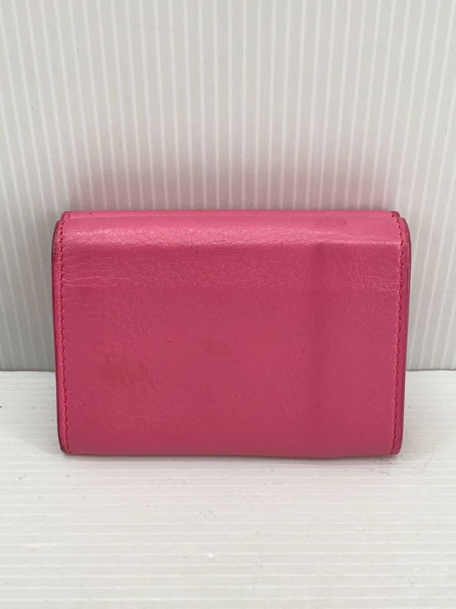 Balenciaga Balenciaga Paper Leather Mini Wallet Tri-Fold Pink Size ONE SIZE - 2 Thumbnail