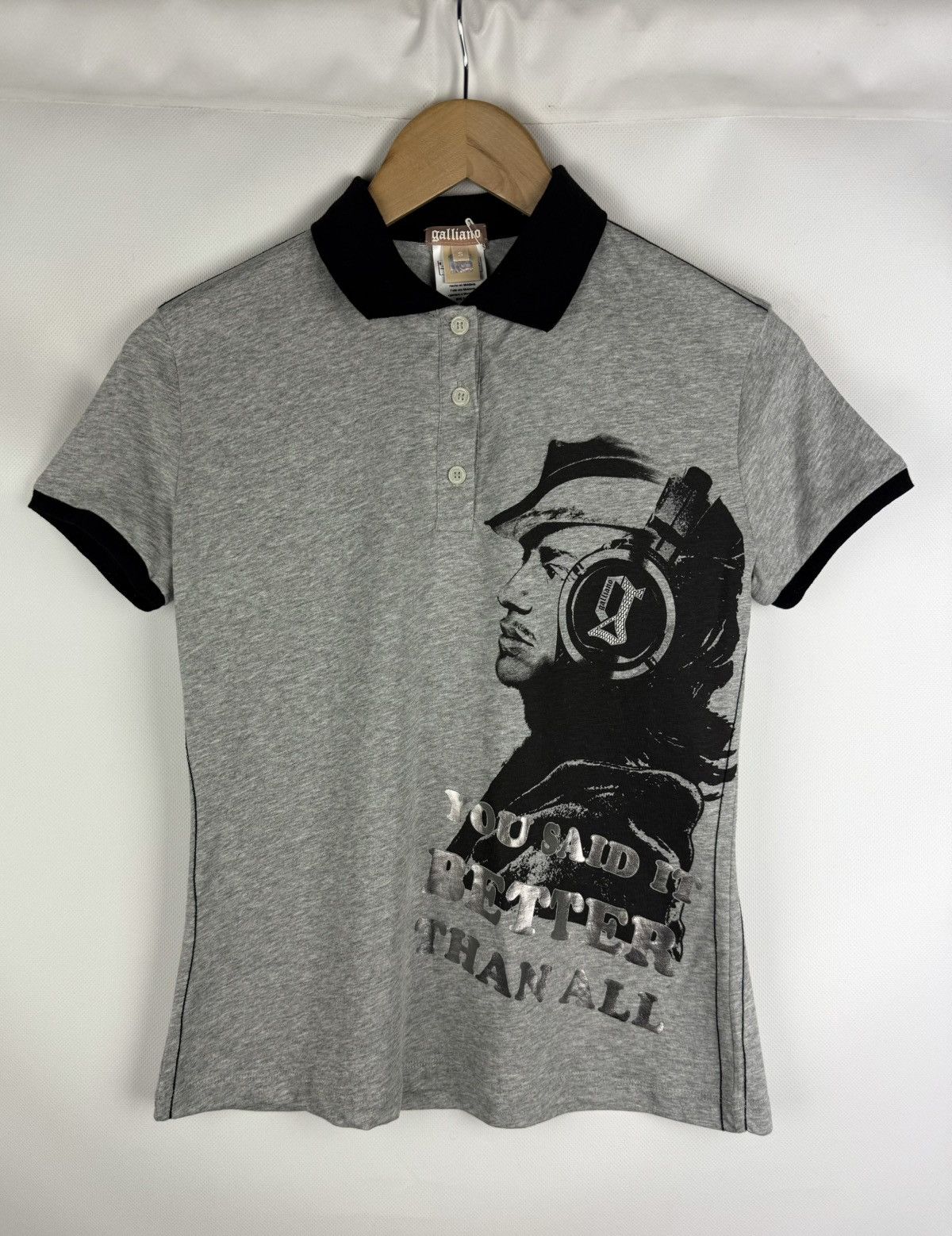 John Galliano Galliano Newspaper You Said It Better Than All Polo T Shirt Size S / US 4 / IT 40 - 1 Thumbnail