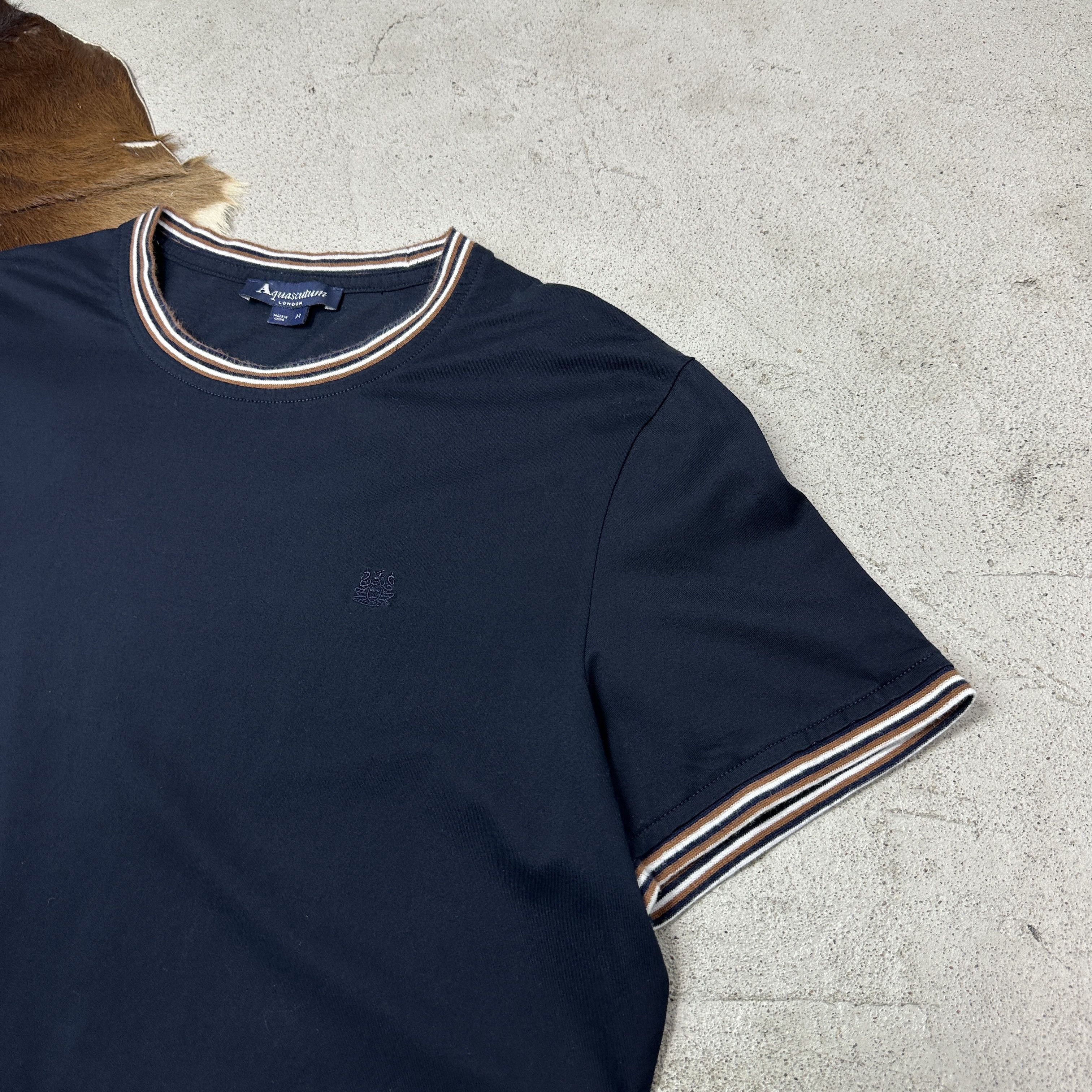 Aquascutum Vintage Casual Streetwear Mercerized Aquascutum T-shirt 00s Size US M / EU 48-50 / 2 - 2 Thumbnail