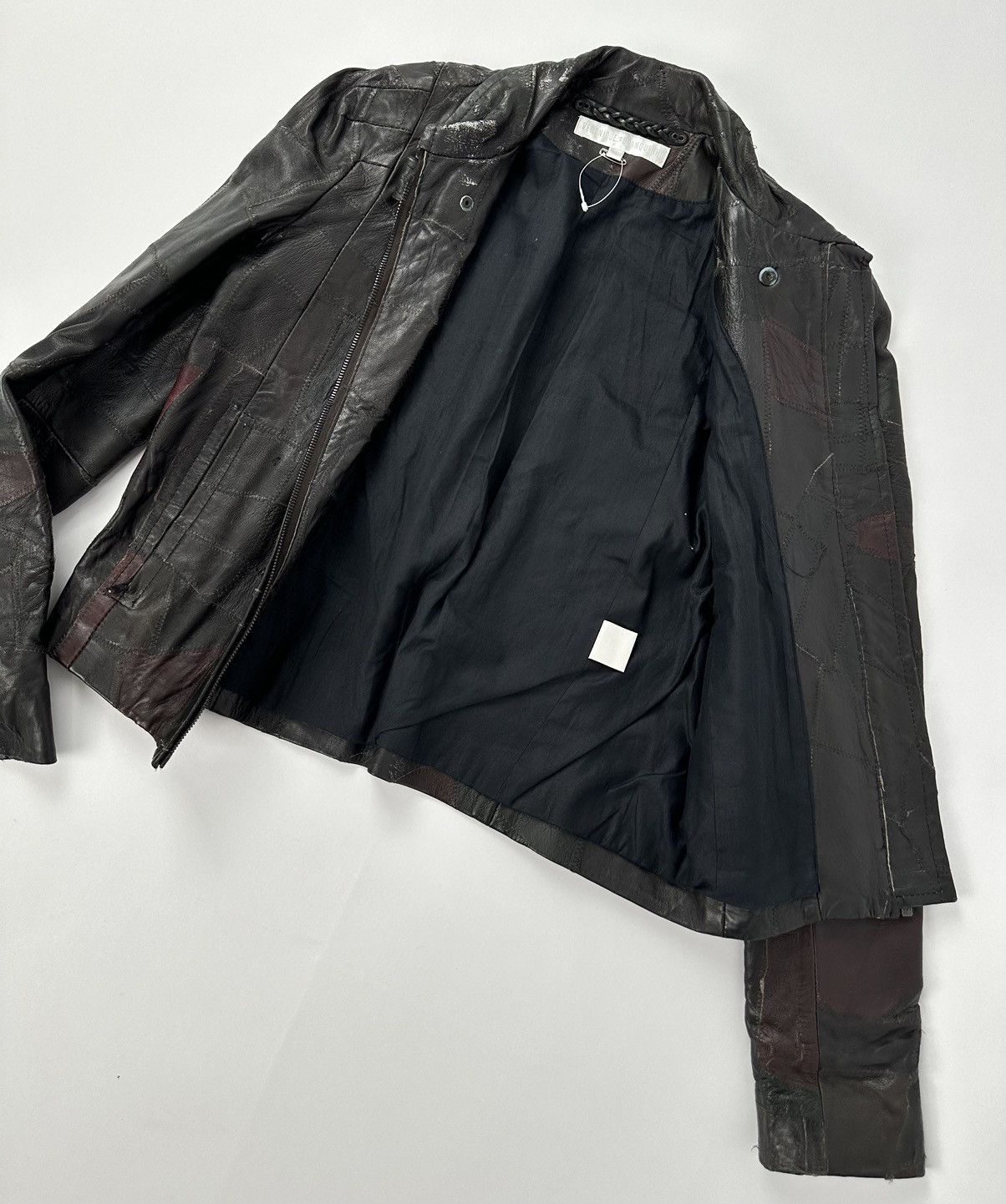 Veronique Branquinho Patchwork Leather Biker Jacket