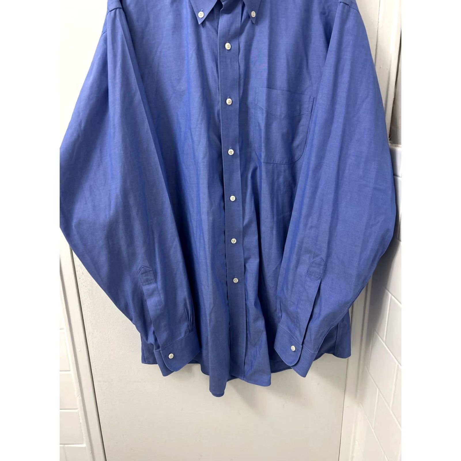 Brooks Brothers Brooks Brothers Original Polo Shirt Mens 16.5 Blue Oxford Supima L/S Dress Shirt Classic Size US XL / EU 56 / 4 - 3 Thumbnail
