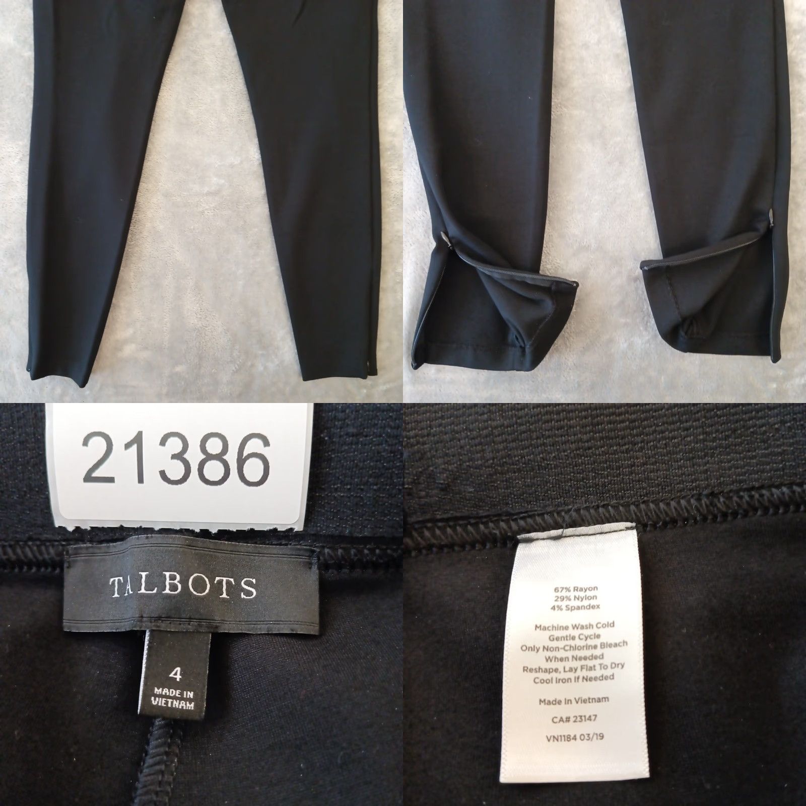 Talbots Talbots Pants Womens Size 4 Black Legging Ankle Zip Stretch Pull On Skinny Pants Womens Regular 4 Black Ankle Zip Skinny Deb? Size 27" / US 4 / IT 40 - 8 Thumbnail