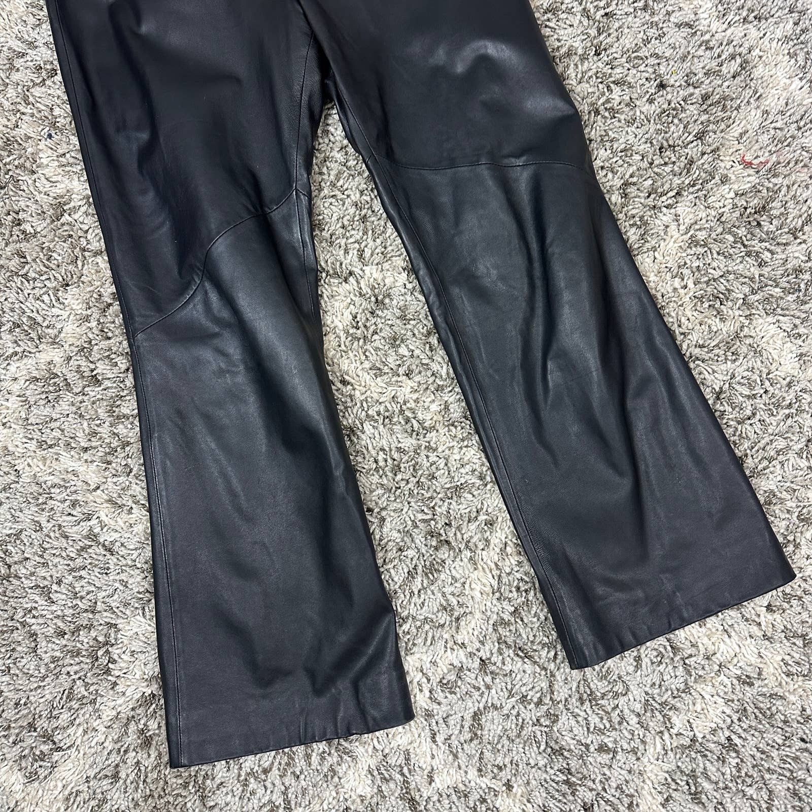 Other BCBGMaxAzria Black Leather Pants 10 Moto Biker Y2K Size 32" / US 10 / IT 46 - 3 Thumbnail