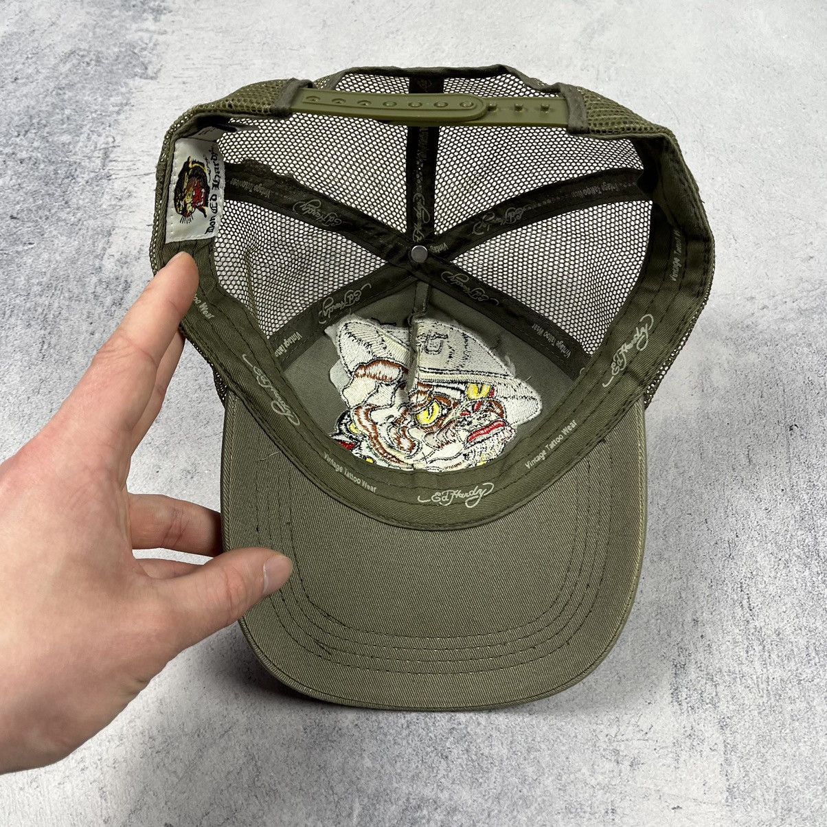 Ed Hardy Vintage Ed hardy bulldog big logo y2k trucker cap 90’s Size ONE SIZE - 16 Thumbnail