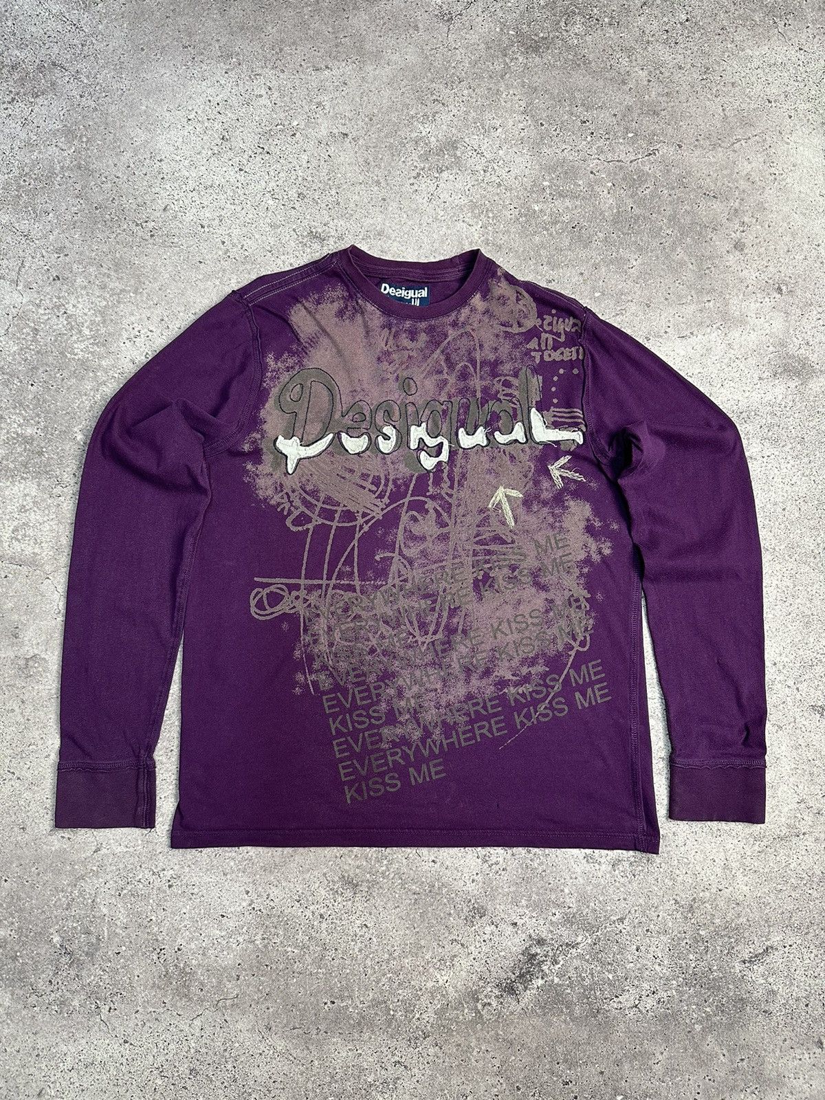 Desigual Vintage Desigual Avant Garde Y2K Long Sleeve Big Logo Size US M / EU 48-50 / 2 - 2 Thumbnail