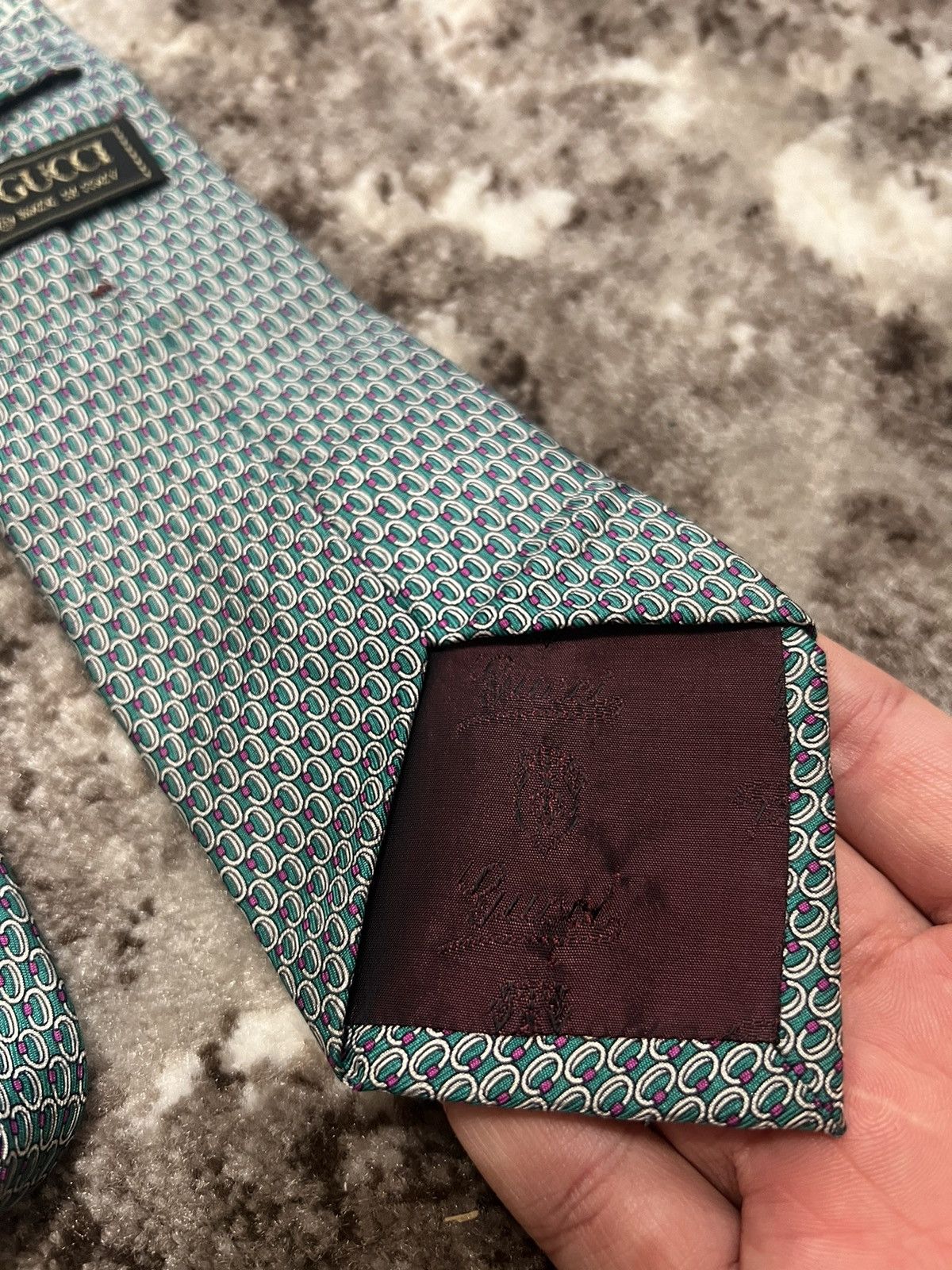 Gucci Vintage Gucci Silk monogram tie Size ONE SIZE - 6 Thumbnail