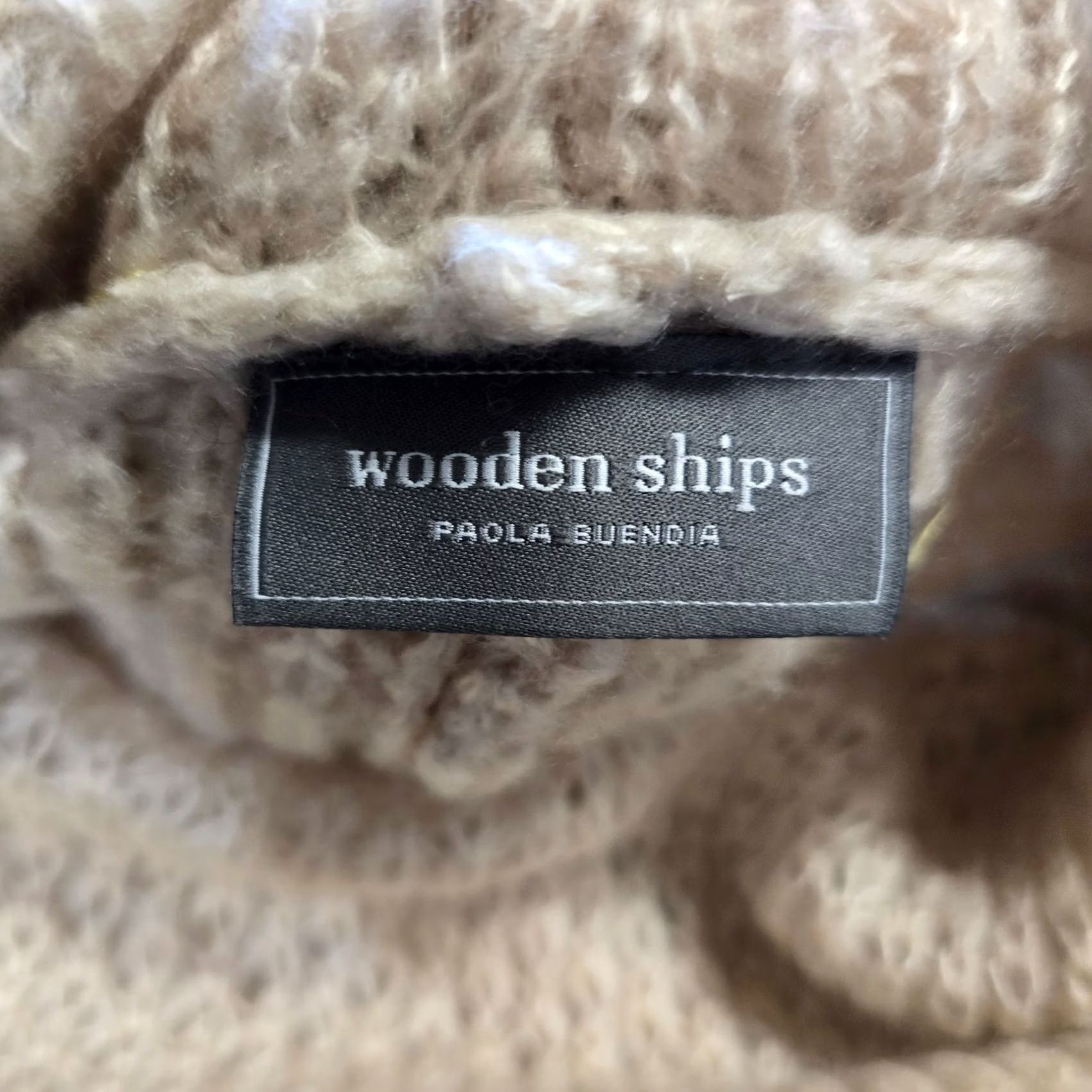 Vintage Wooden Ships Sweater Womens Medium Beige Mohair Wool Poncho Open Sides Casual Size M / US 6-8 / IT 42-44 - 3 Thumbnail