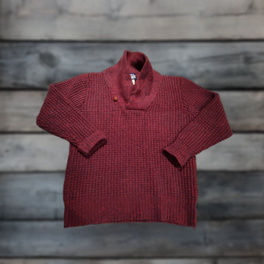 Vintage VINTAGE Woolrich Pullover Sweater Knit Wool Shawl Collar Waffle Knit M Red Mens 90s Preppy Size US M / EU 48-50 / 2 - 1 Thumbnail