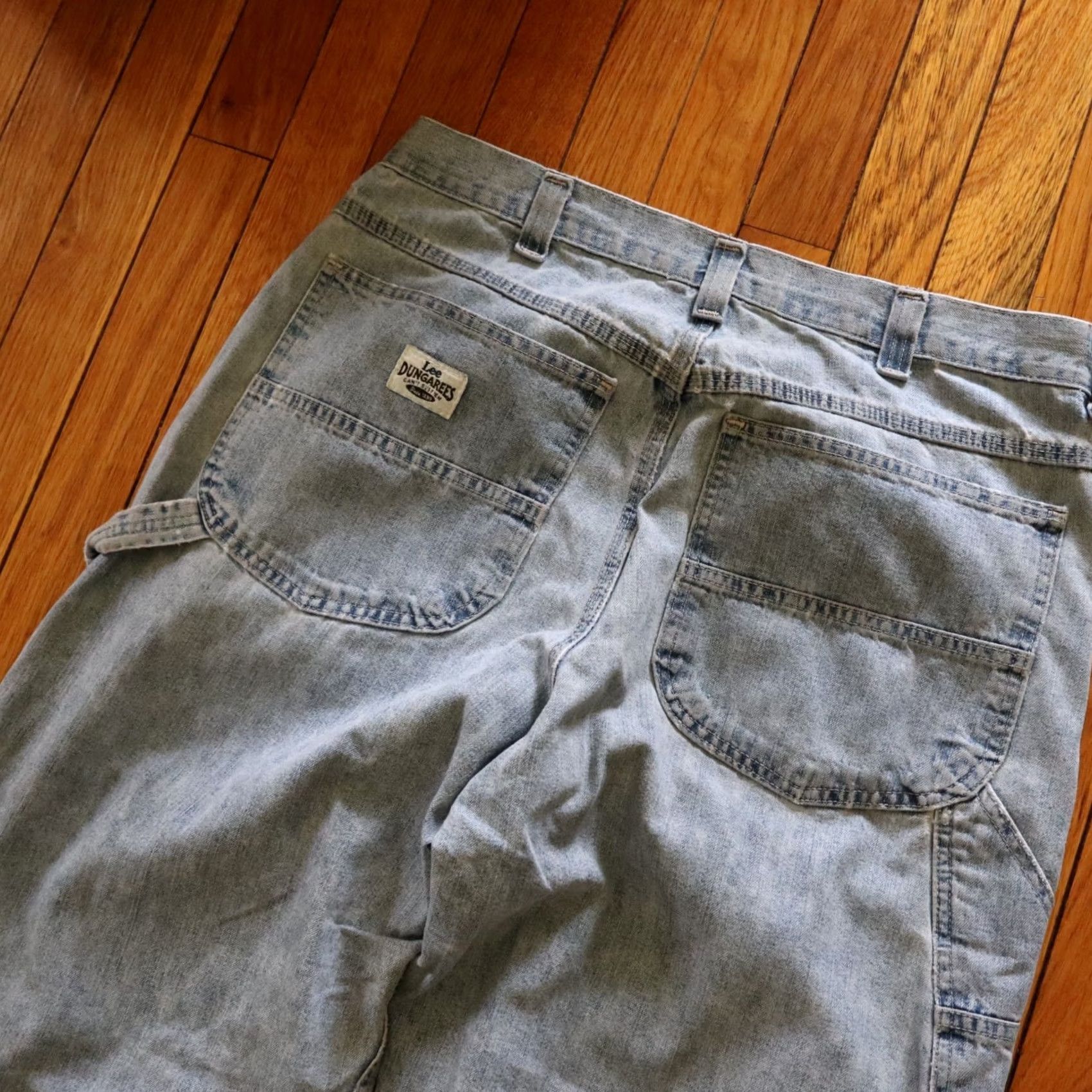 Lee VINTAGE Lee carpenter jeans 35x33 blue light wash 5-pocket denim workwear jeans Mens 70s 80s 90s Y2K baggy distressed wear-tested ready to wear Size US 35 - 4 Thumbnail