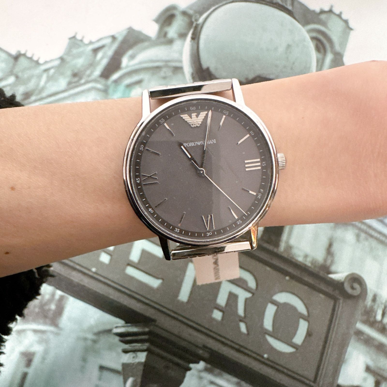 Emporio Armani Emporio Armani AR11068 Kappa Quartz Grey Dial Silver Mesh Size ONE SIZE - 5 Thumbnail