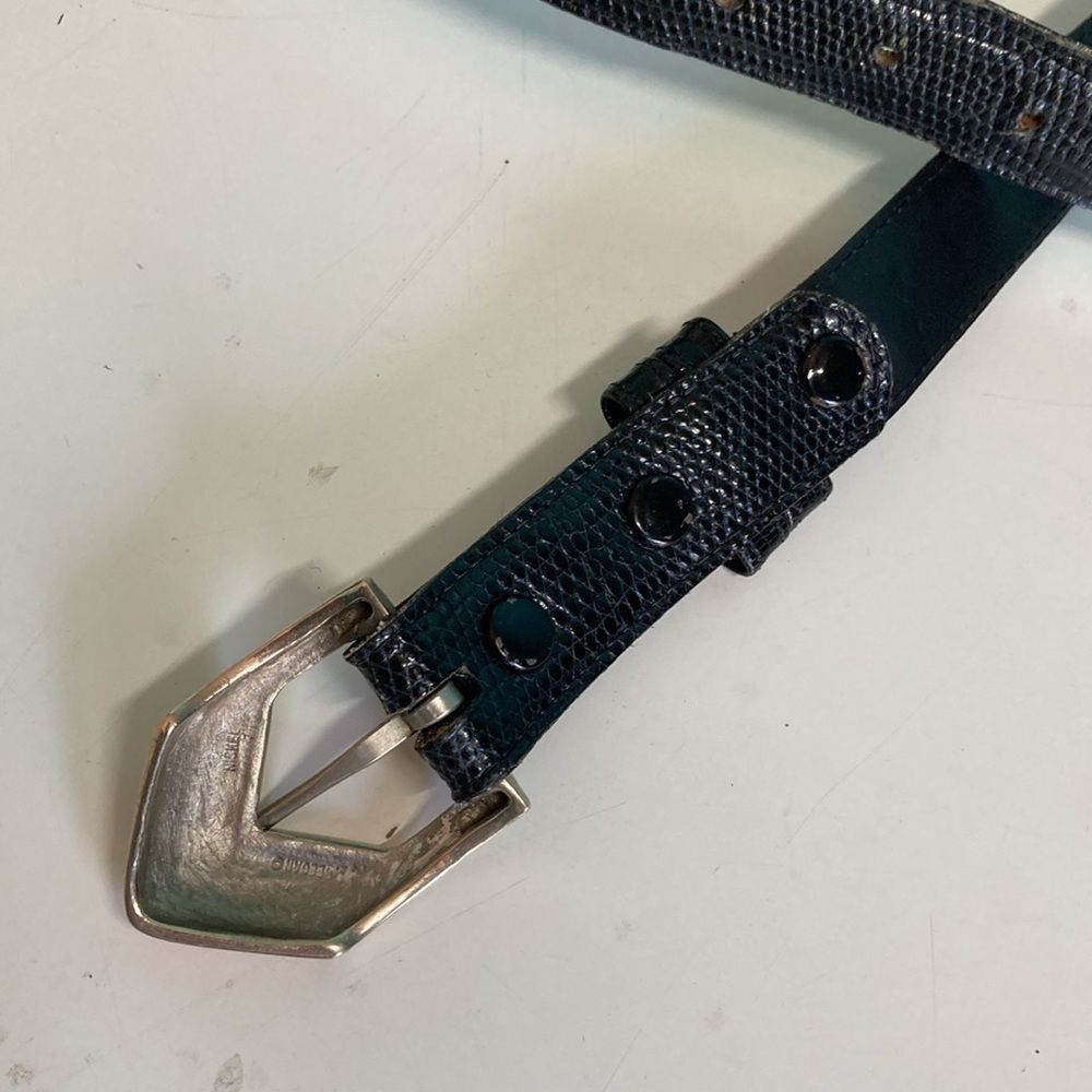 JH Design Jeff Deegan Designs Vintage Black Lizard Belt Mens Size 34 Size 34 - 9 Thumbnail