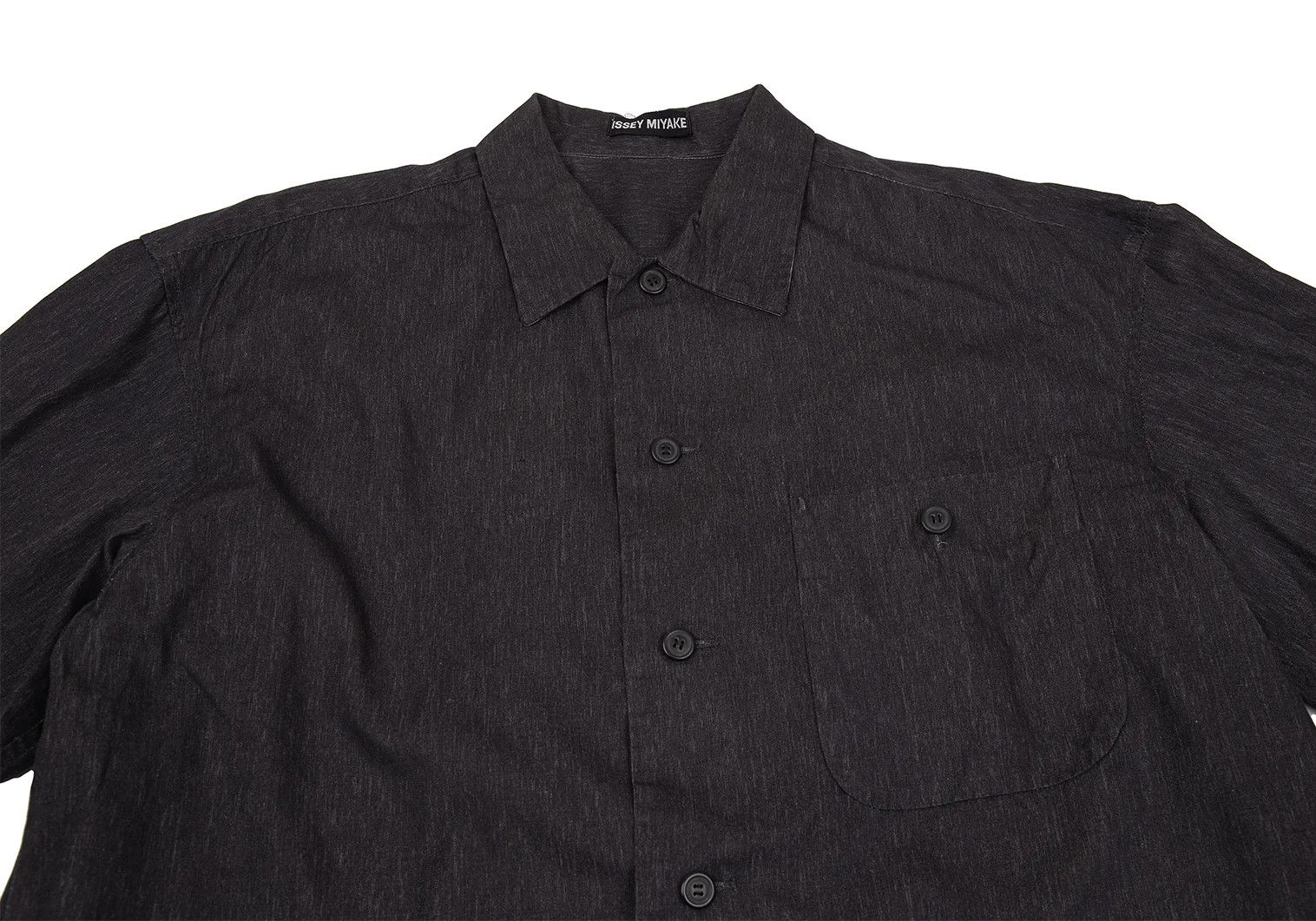 Issey Miyake Cotton Denim Shirt in Charcoal, Size M Size US M / EU 48-50 / 2 - 2 Thumbnail