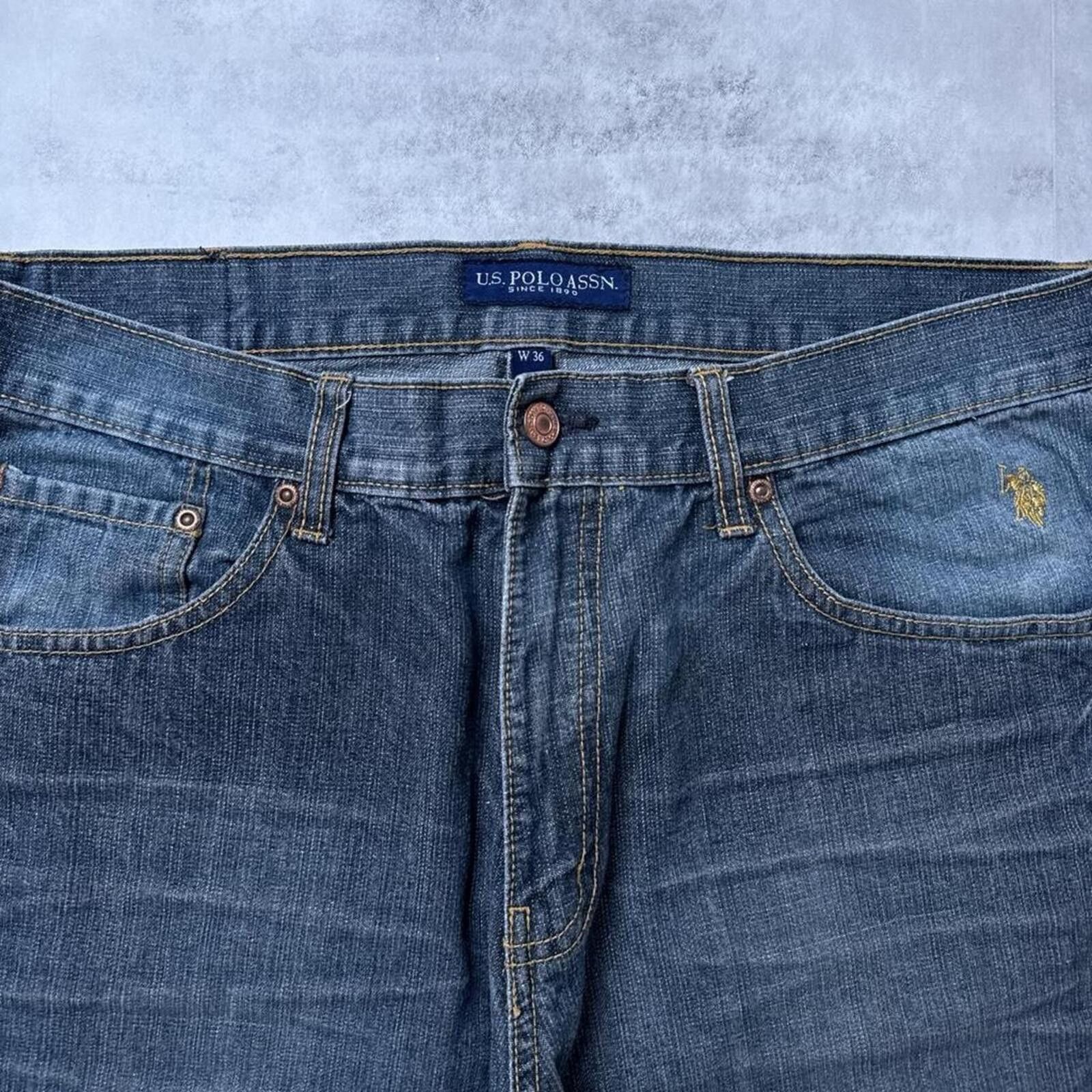 True Religion Y2K U.S. Polo Assn 00s Baggy Denim Shorts Size US 32 / EU 48 - 4 Thumbnail