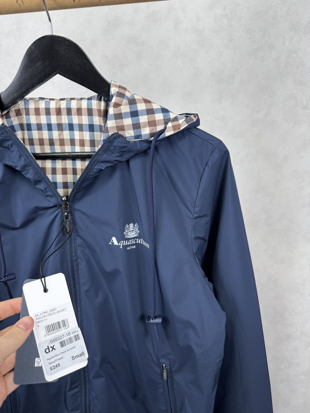 Aquascutum Aquascutum Men`s Hooded Reversible Sailor Checked Jacket Size US S / EU 44-46 / 1 - 6 Thumbnail