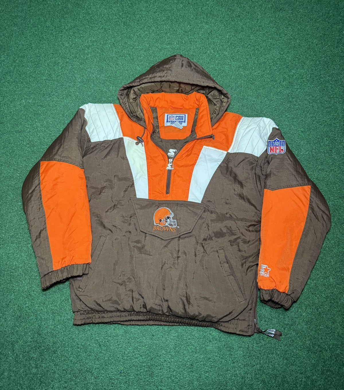 Starter Vintage 90s Cleveland Browns Starter NFL RARE XL Jacket Size US XL / EU 56 / 4 - 1 Thumbnail