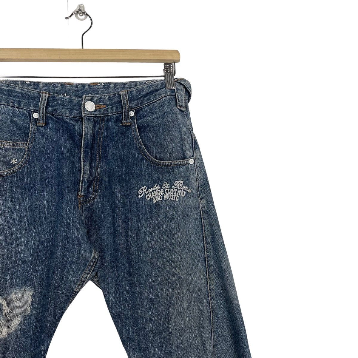 Japanese Brand RIMASTER RIPPED DENIM JEANS Size US 30 / EU 46 - 5 Thumbnail