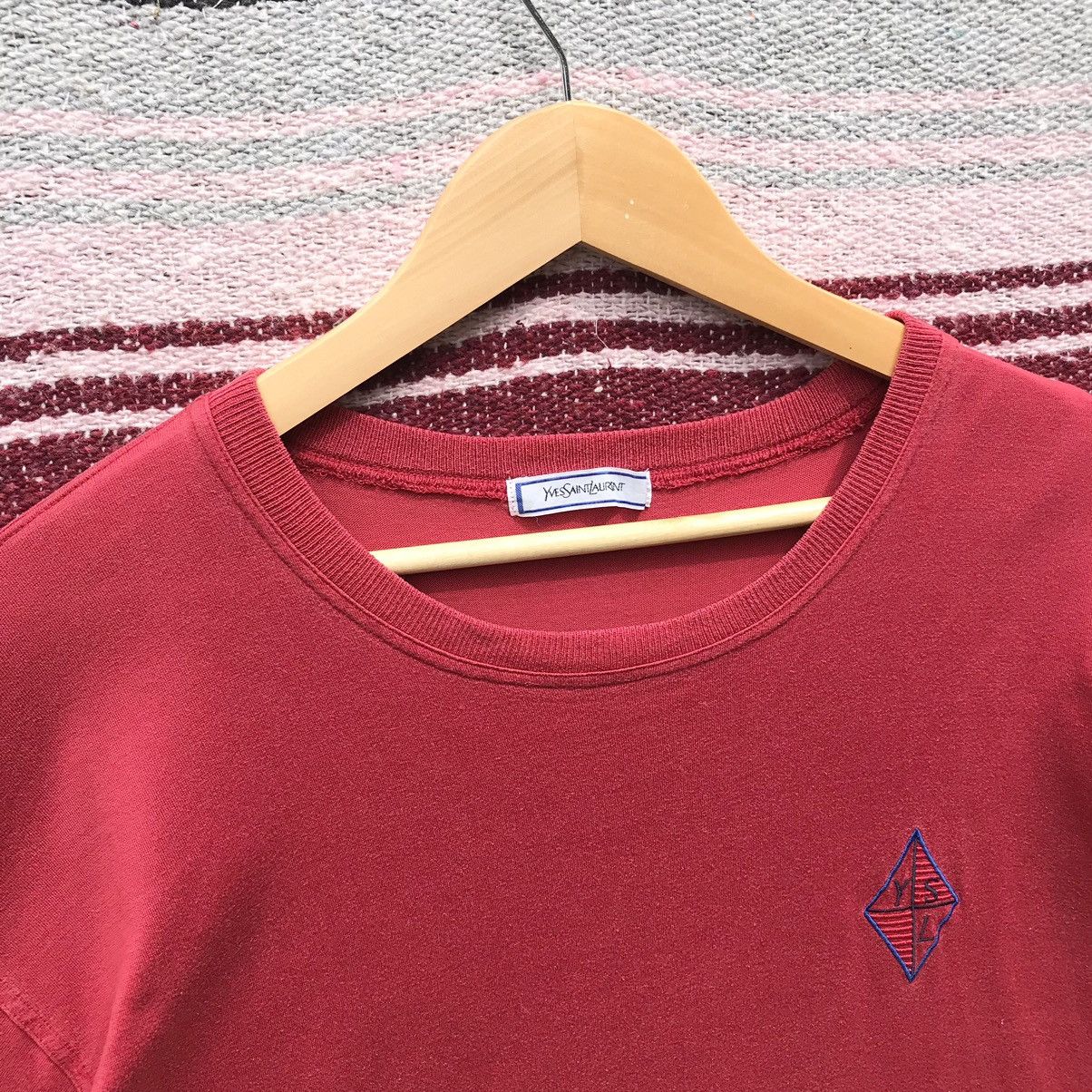 Vintage Vintage Yves Saint Lauren Embroidery Logo Shirt YSL Luxury Size US L / EU 52-54 / 3 - 8 Thumbnail
