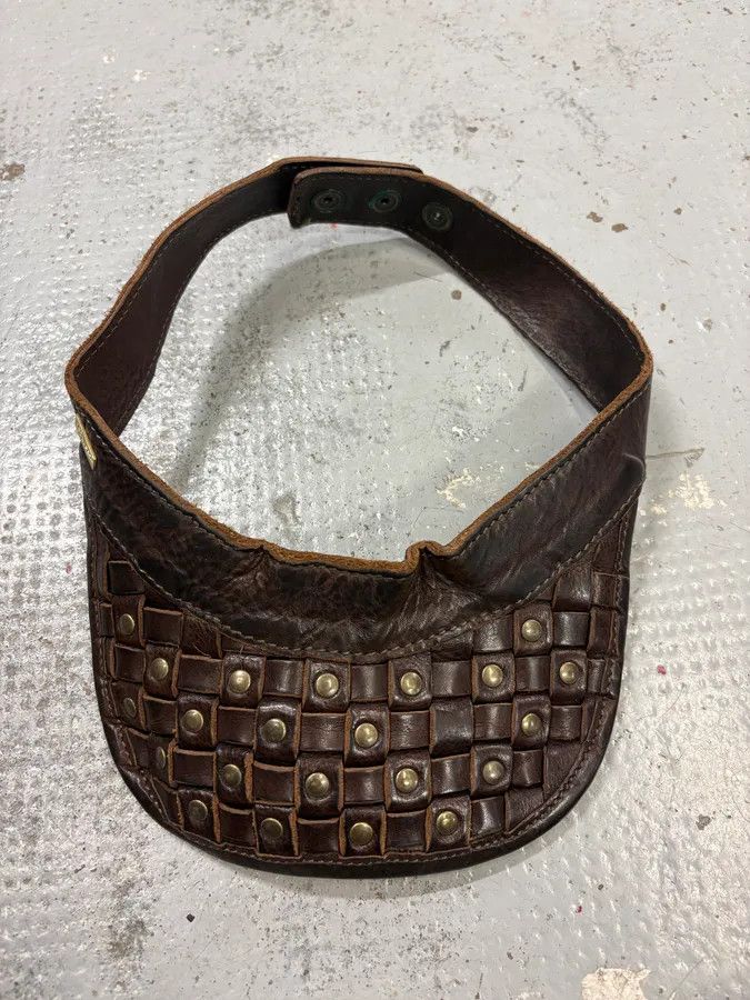 Dsquared2 2000s Dsquared2 Brown Leather Studded Hat Size ONE SIZE - 3 Thumbnail