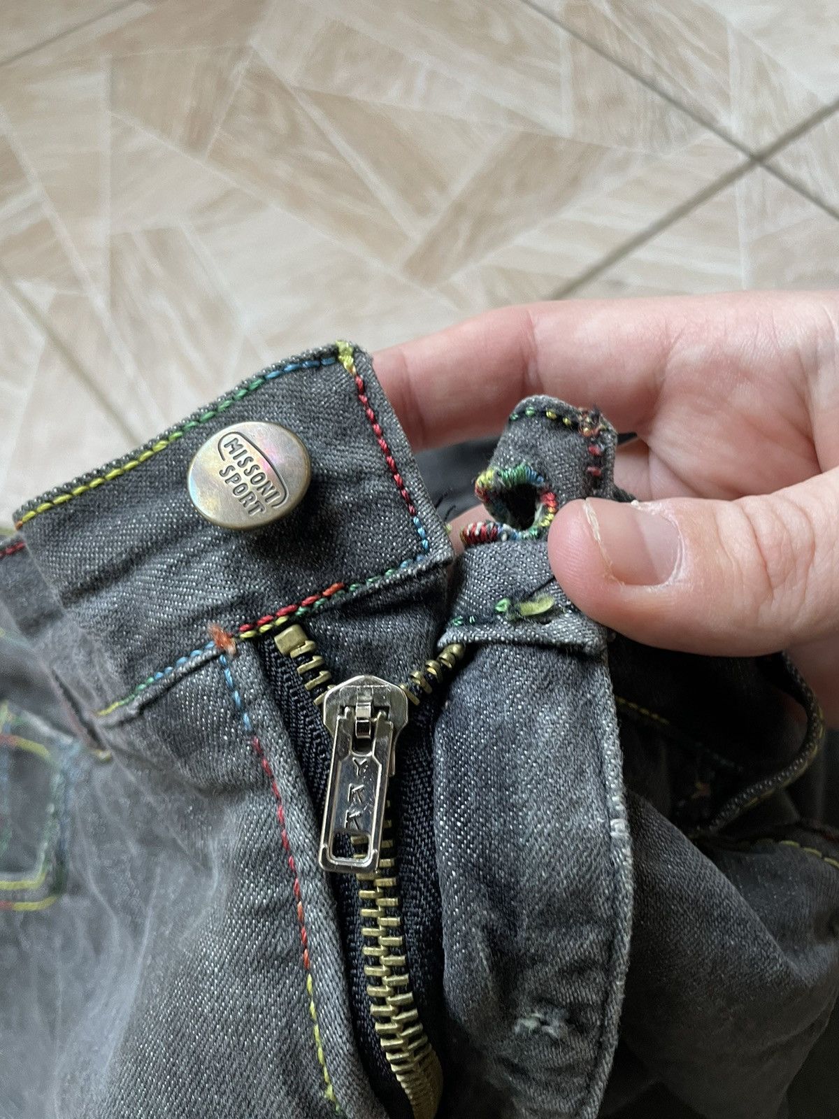 Missoni × Vintage Missoni Sport Baggy Jeans Pants Denim Italy Designer VINTAGE Size US 32 / EU 48 - 8 Thumbnail