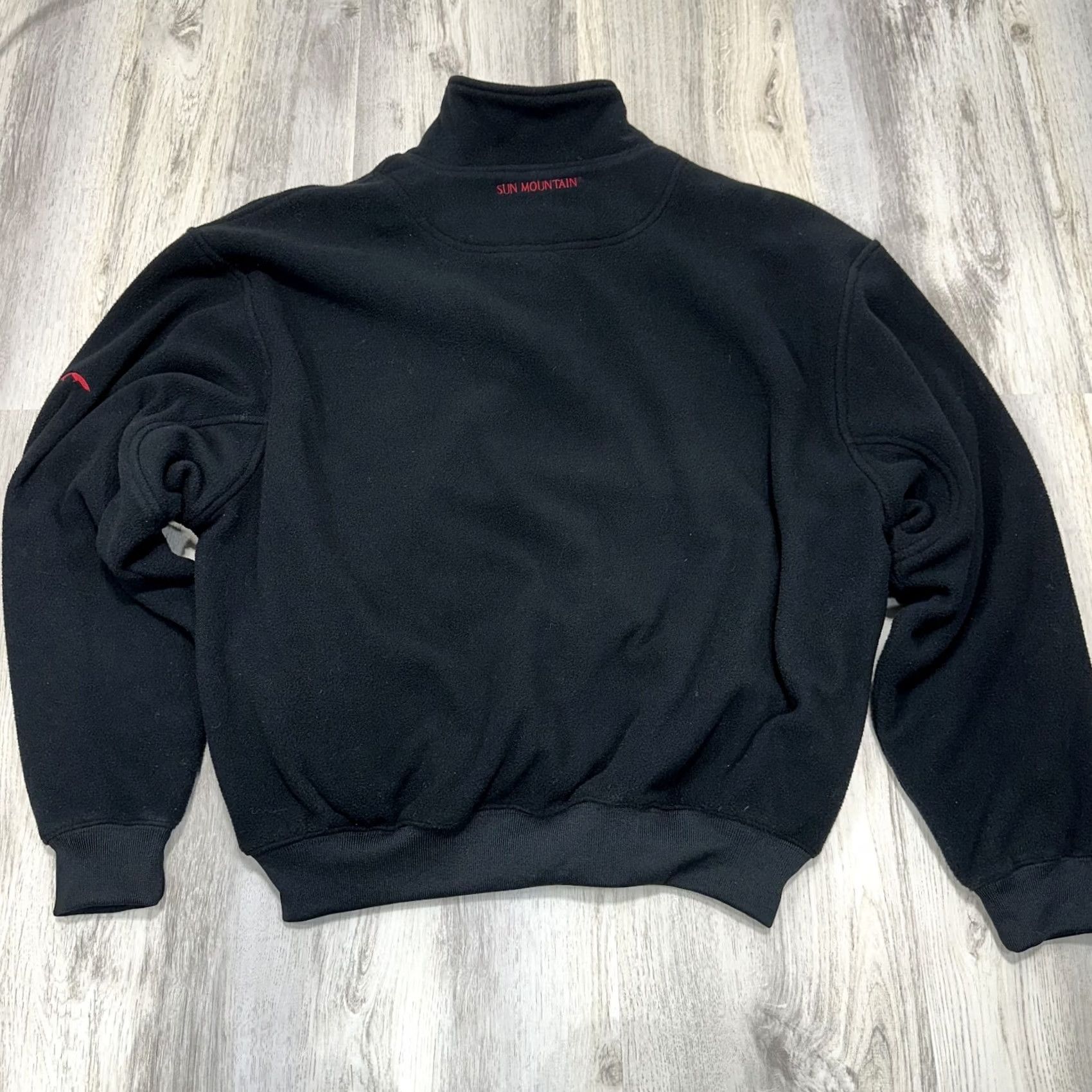 Vintage Sun Mountain Men's Black Fleece Sweater Pullover Golf Stretch Quarter Zip Sz L Size US L / EU 52-54 / 3 - 3 Thumbnail