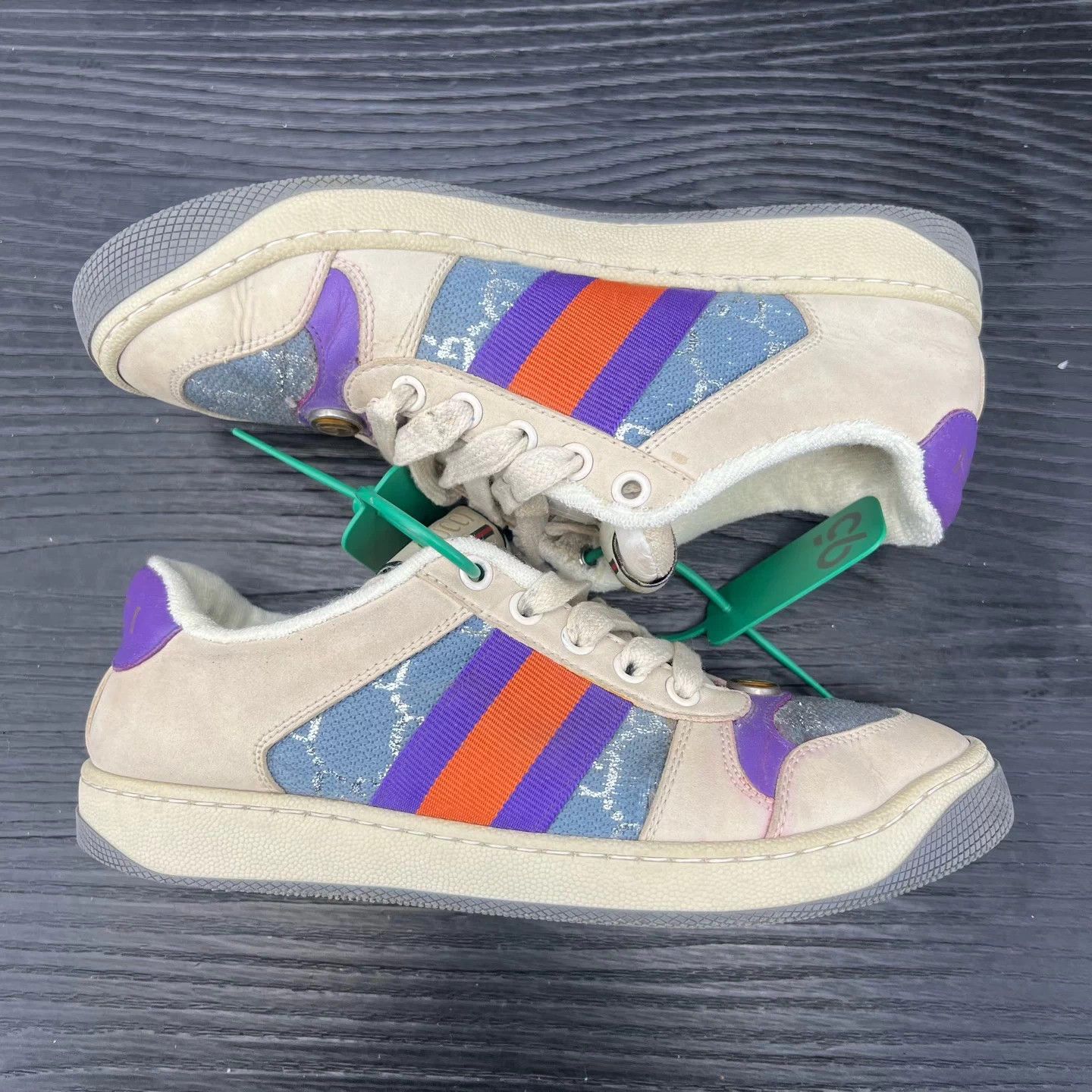 Gucci Gucci Purple Distressed Sneakers 36.5 Boxed Size US 5.5 / IT 35.5 - 3 Thumbnail