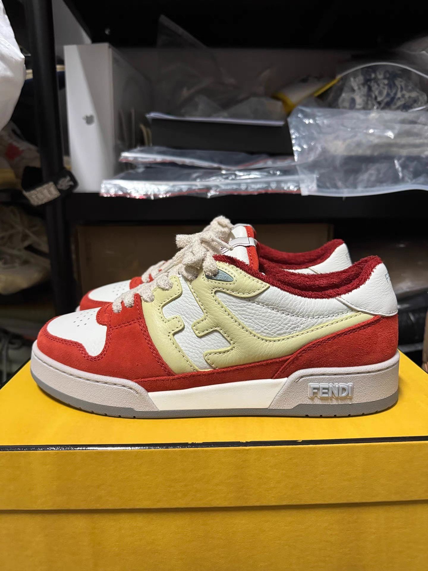 Fendi Red Low-Top Sneakers Size 7 Size US 7 / EU 40 - 1 Thumbnail