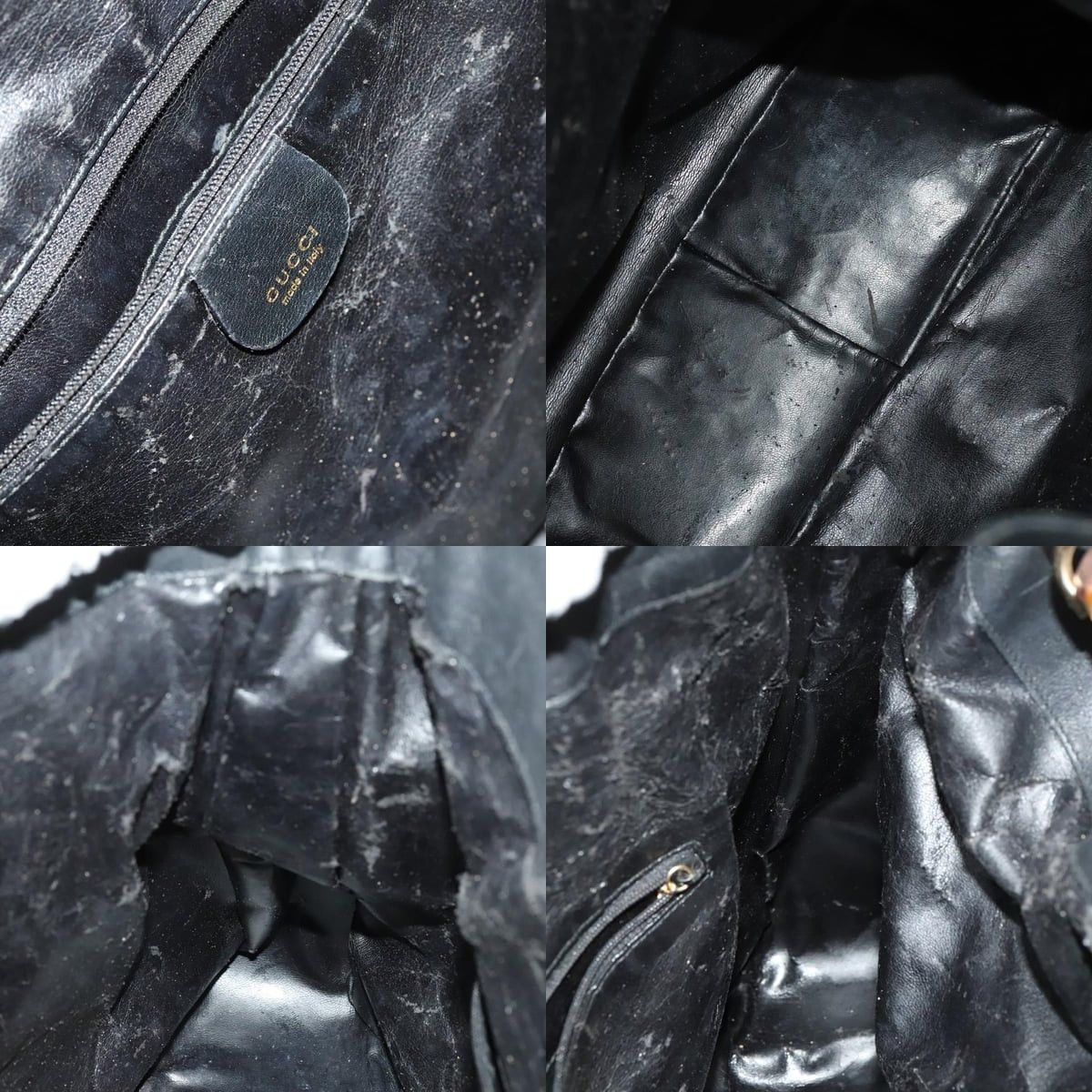 Gucci GUCCI Bamboo Handbag Leather Black Gold 001 1781 001 1781 Size ONE SIZE - 11 Thumbnail